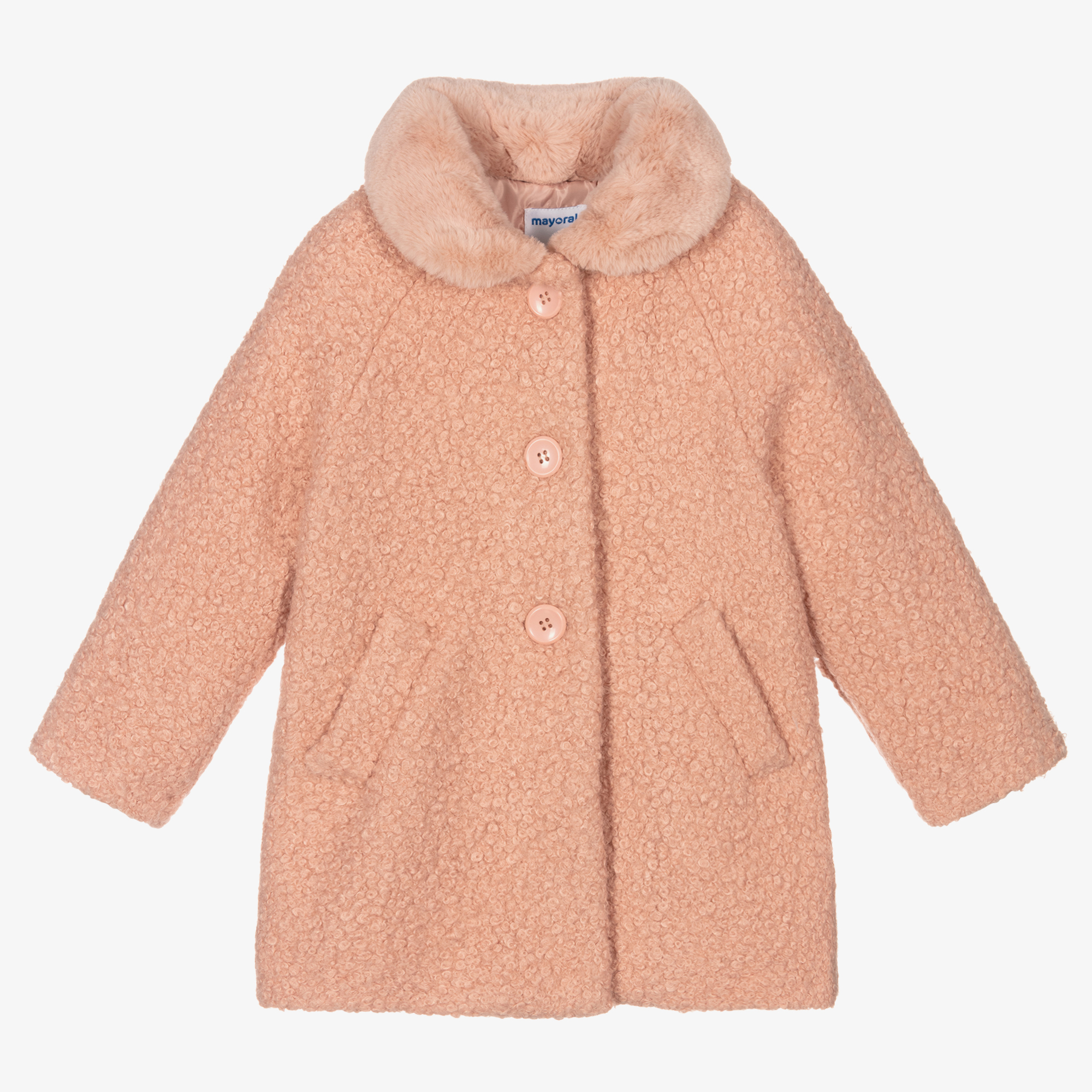 Mayoral - Girls Pink Hooded Puffer Coat | Childrensalon