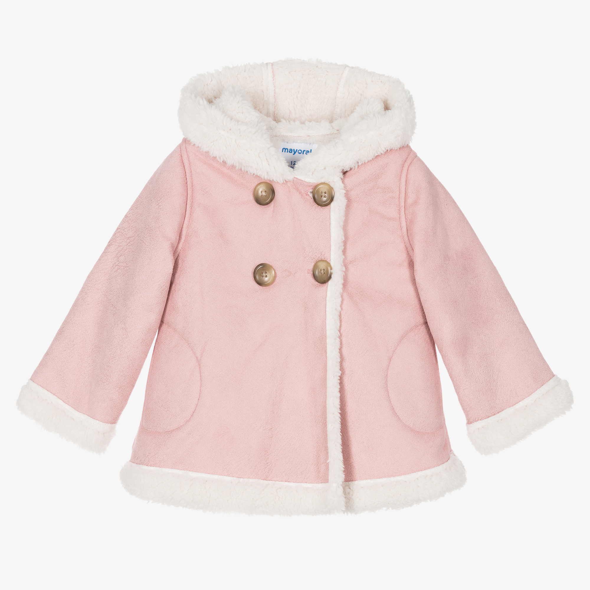 pink coat white fur