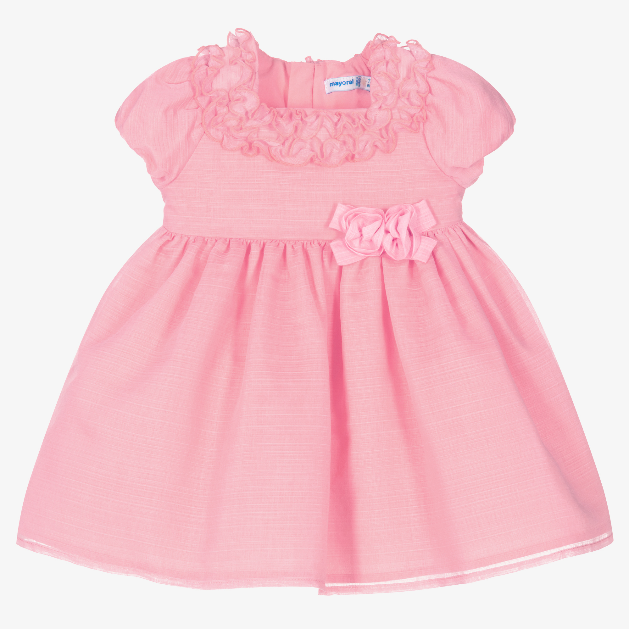 Mayoral Newborn - Ivory & Pink Baby Dress | Childrensalon