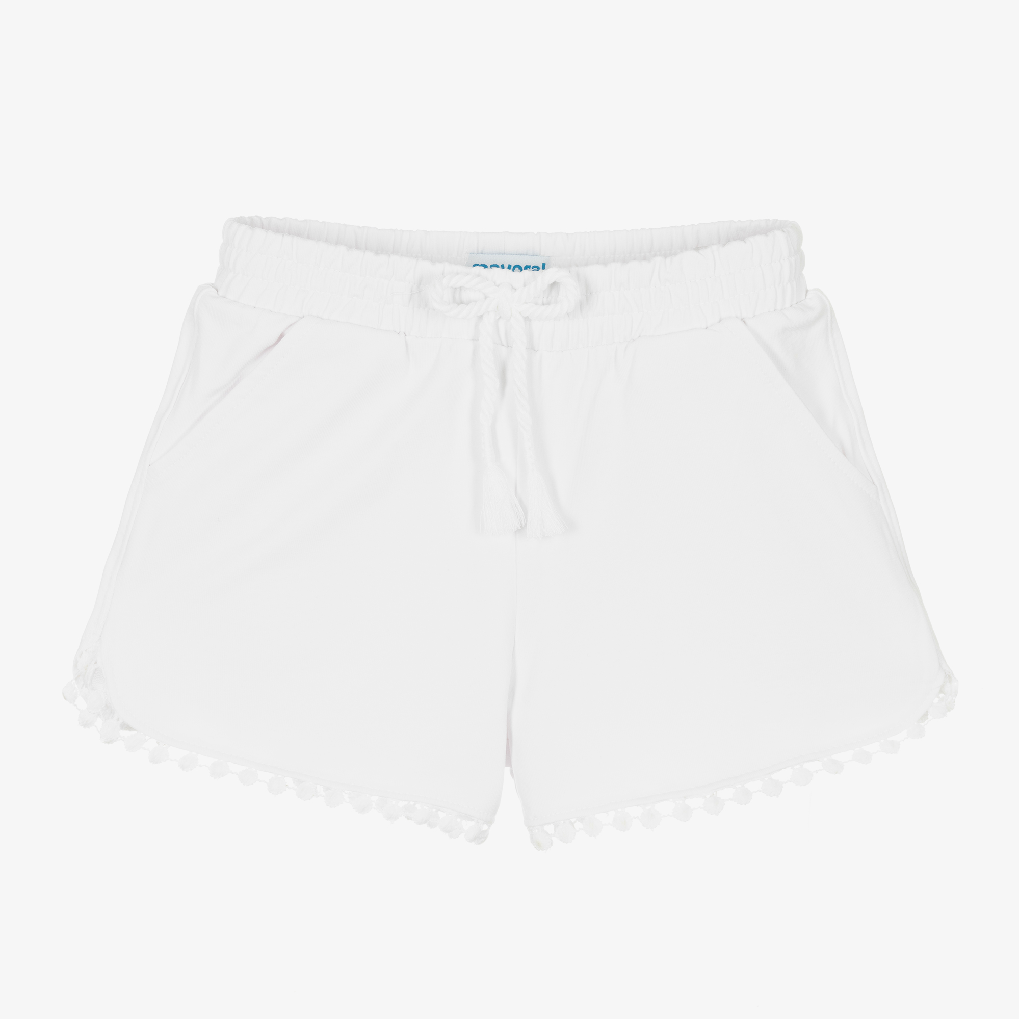 Mayoral - Girls White Denim Shorts | Childrensalon