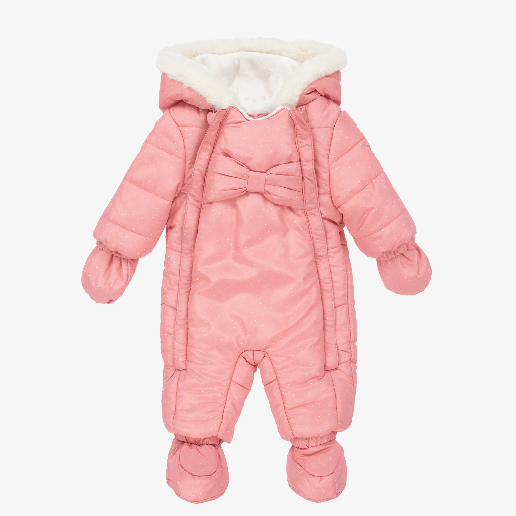 Mayoral Newborn - Beige Bear Baby Snowsuit 