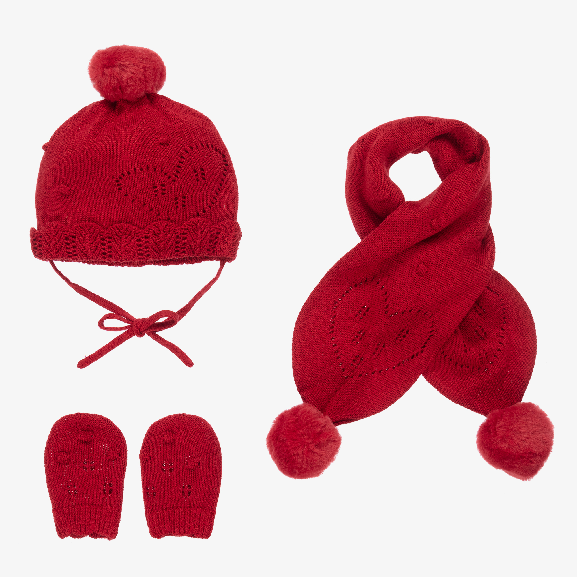 red scarf and hat set