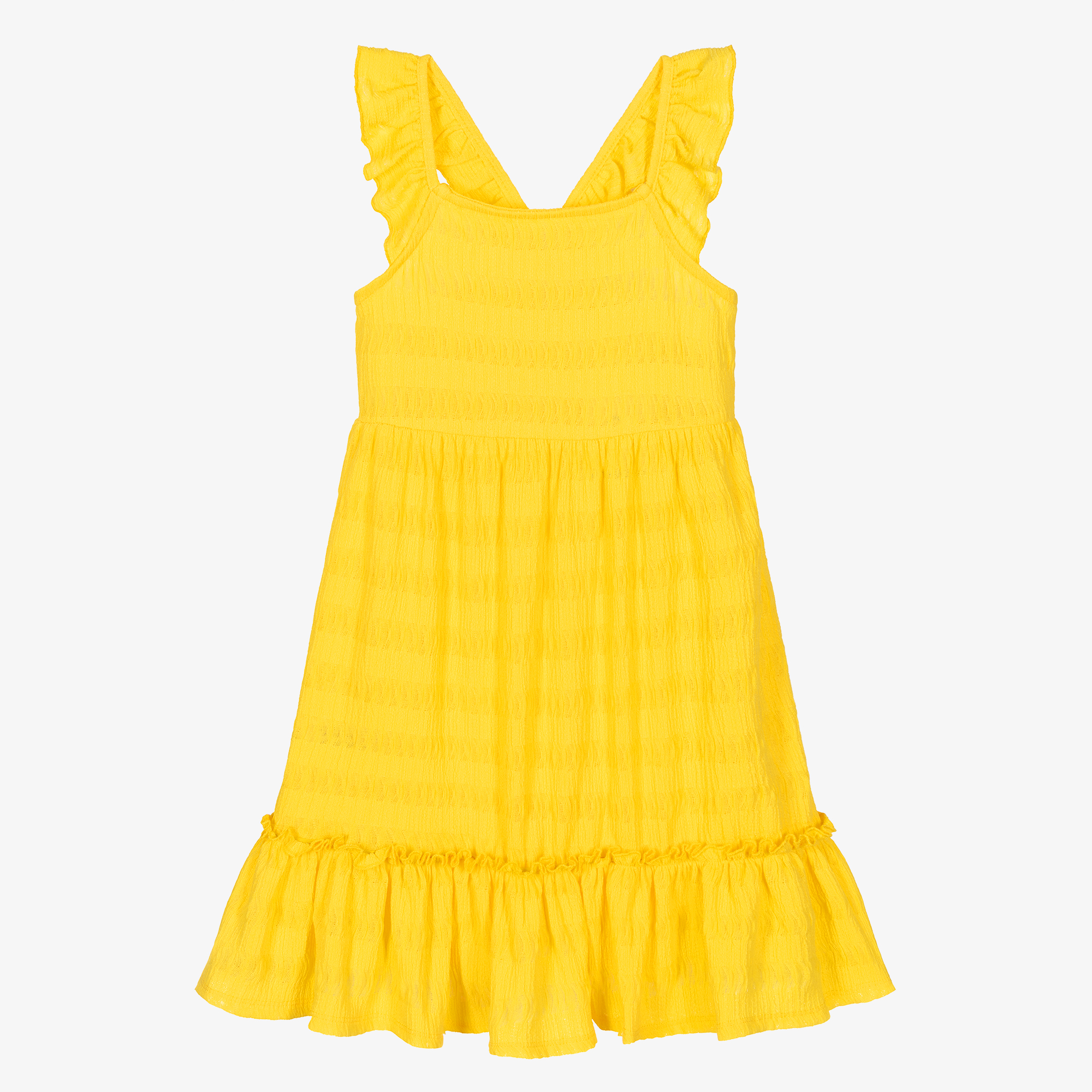yellow seersucker dress