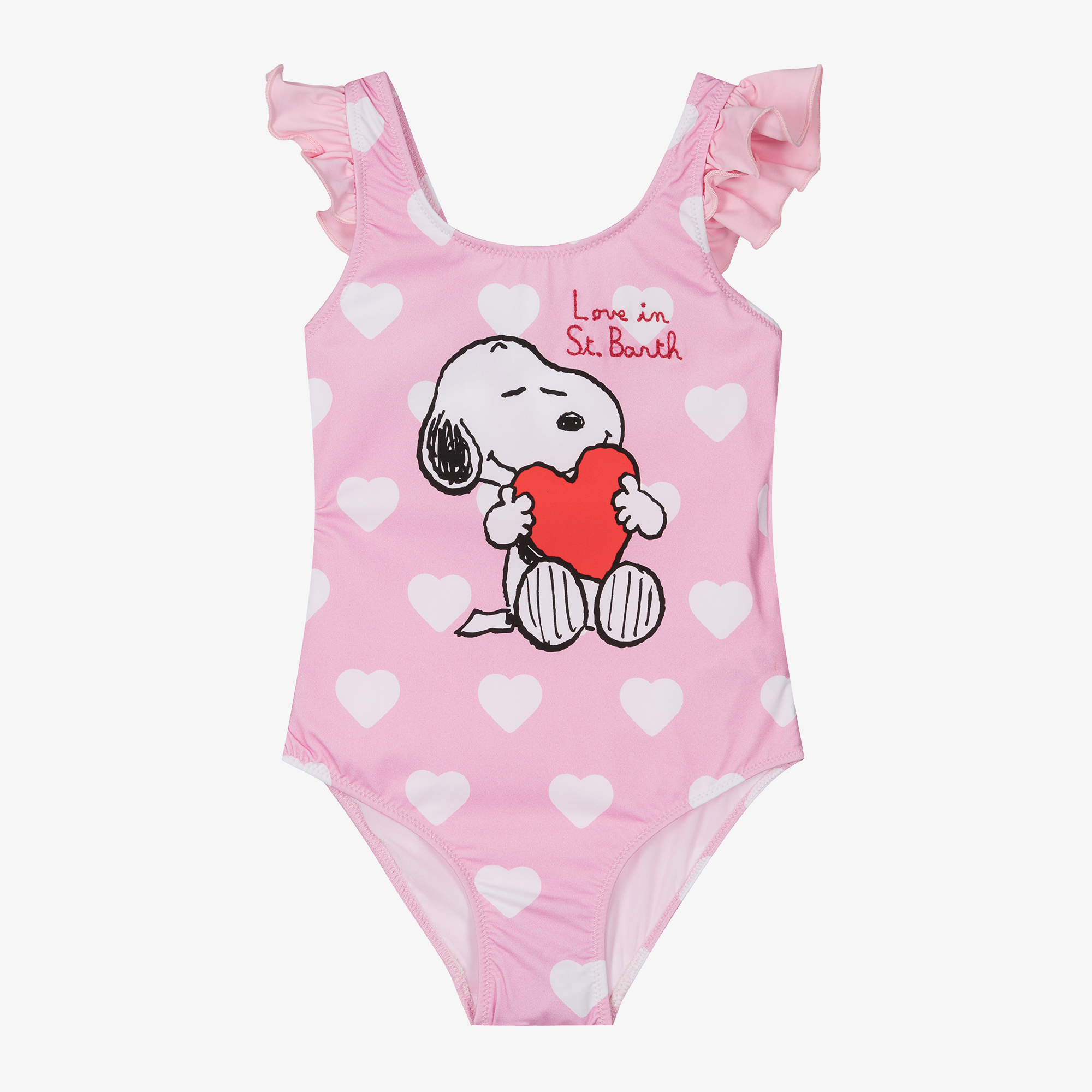 MC2 Saint Barth Girls Pink Snoopy Heart Swimsuit