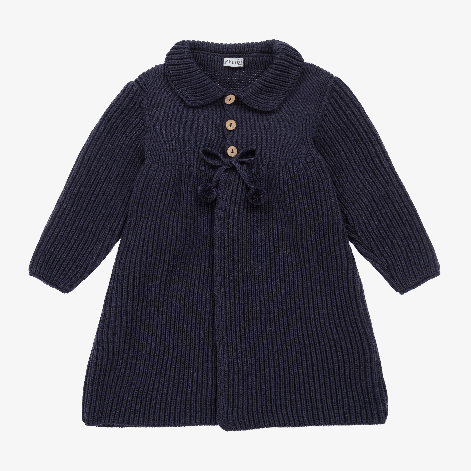 Mebi - Blue Knitted Romper | Childrensalon