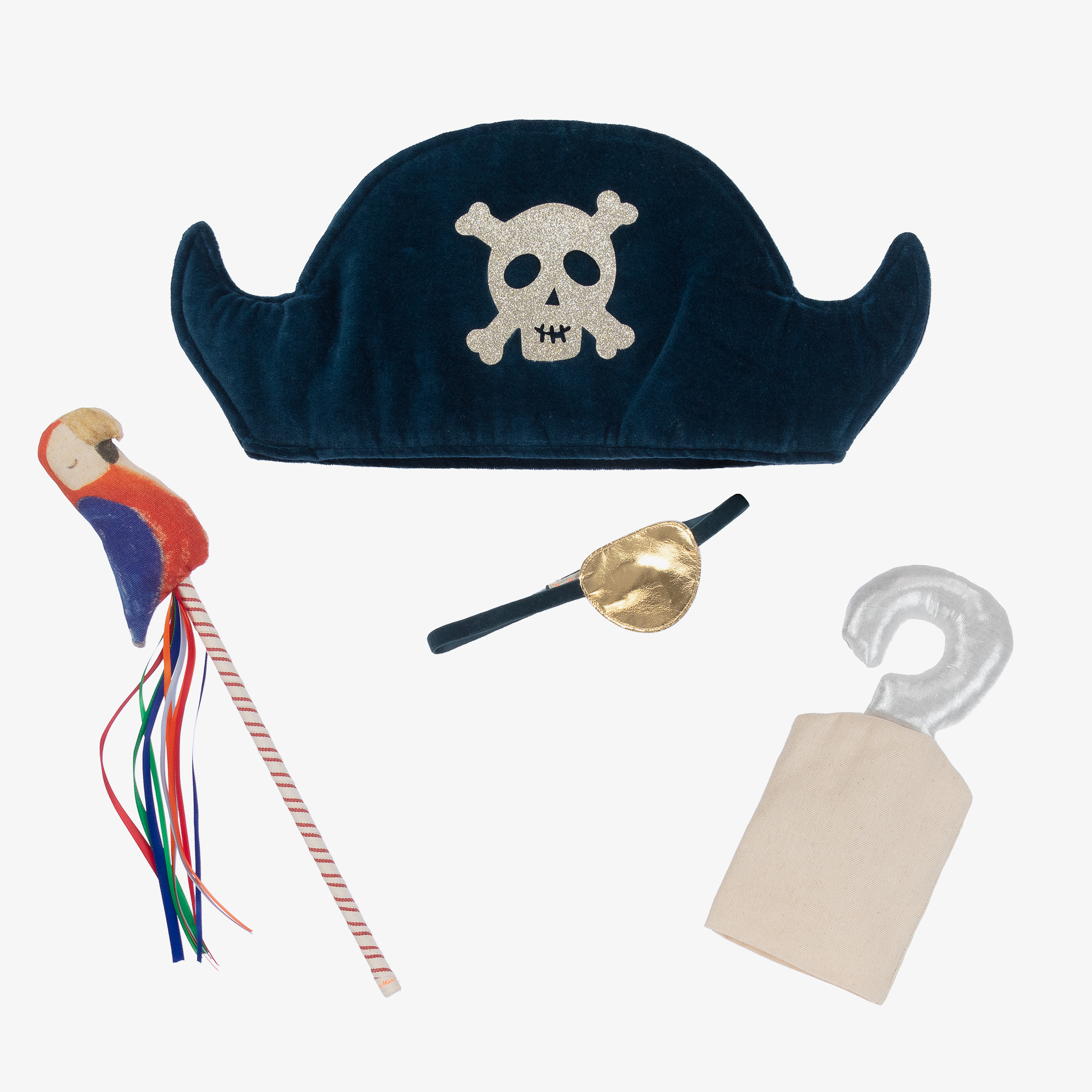 Meri Meri Blue Velvet Pirate Hat Costume Set Childrensalon