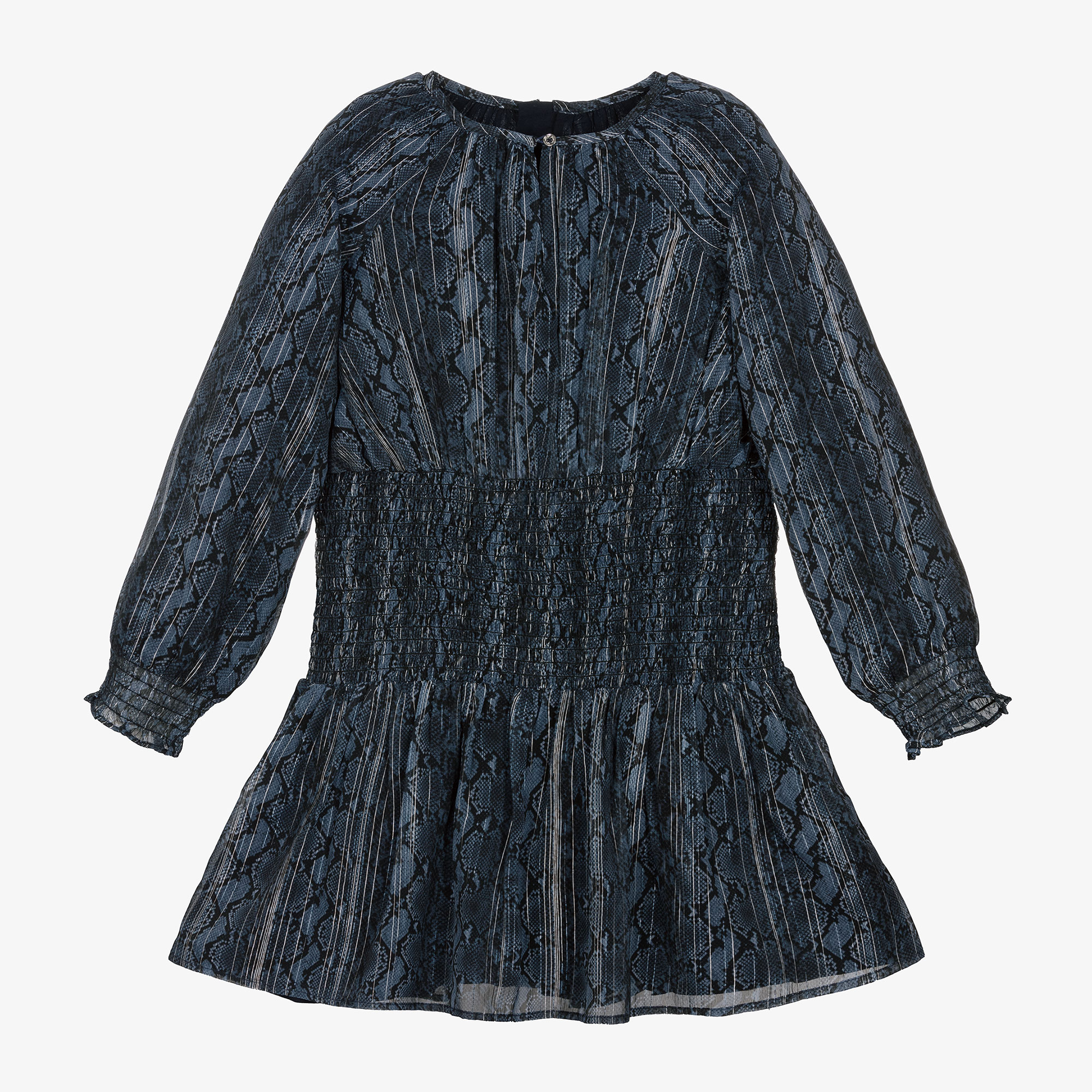 Michael Kors Kids Girls Blue Snake Print Dress