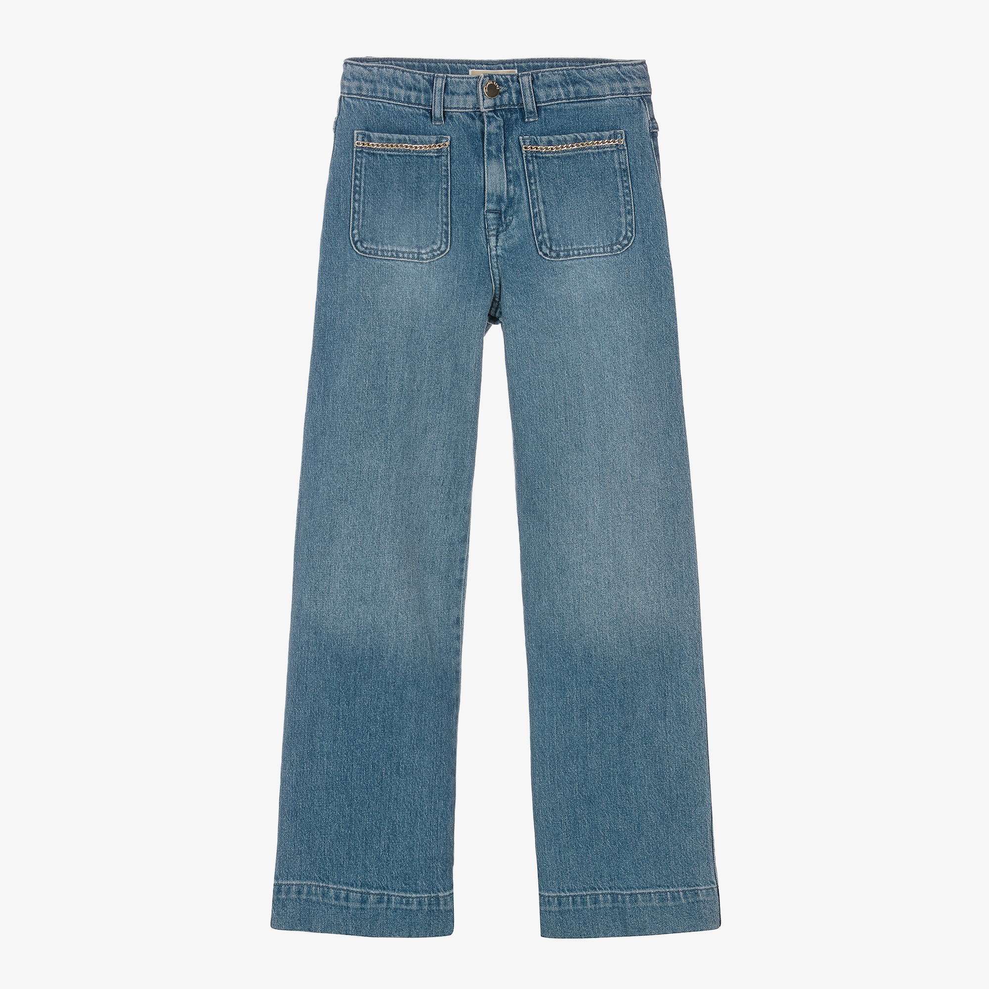 Michael Kors Kids - Girls Ivory Cotton Denim Jeans | Childrensalon