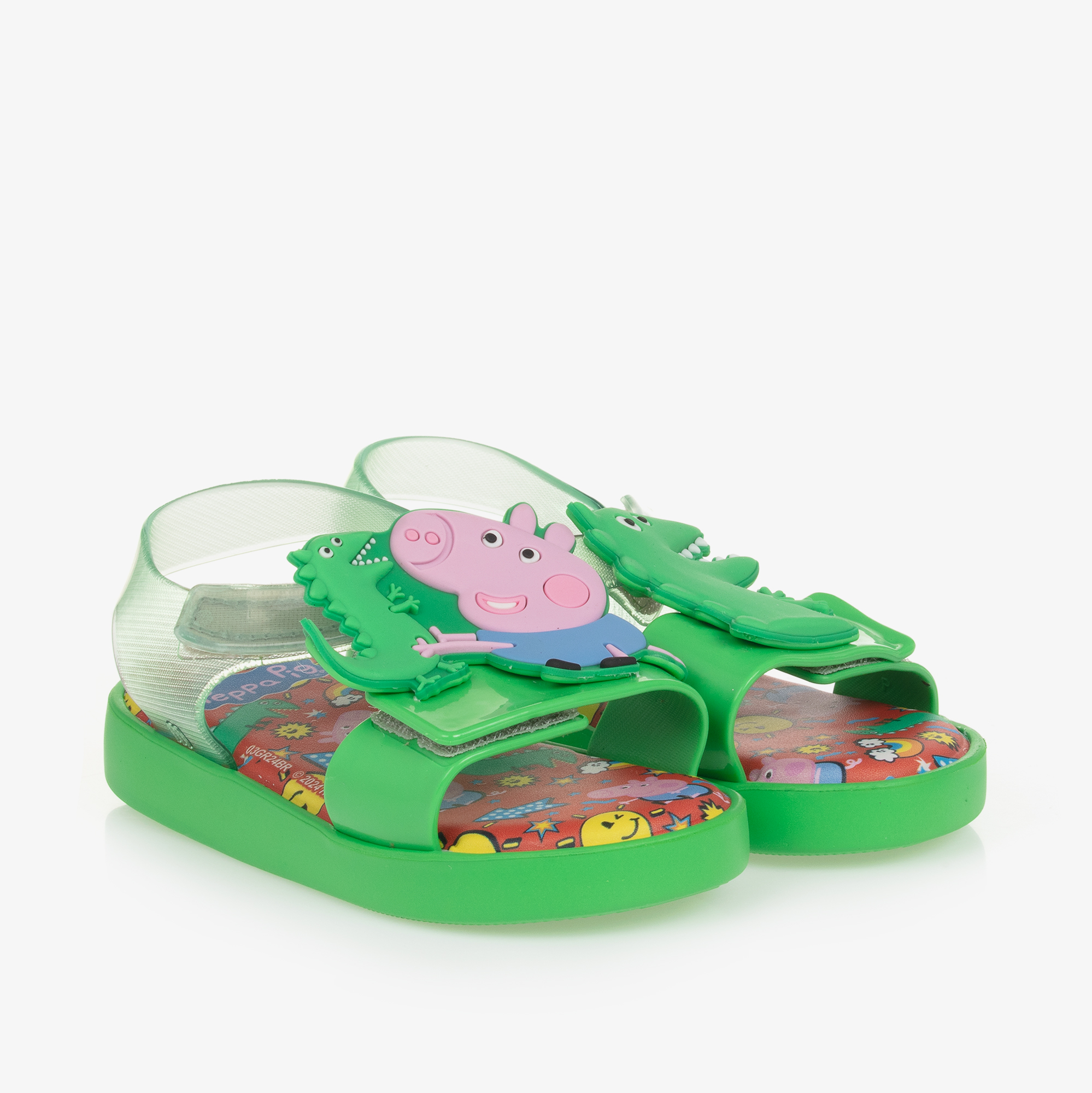 Mini Melissa Boys Green Peppa Pig Jelly Sandals