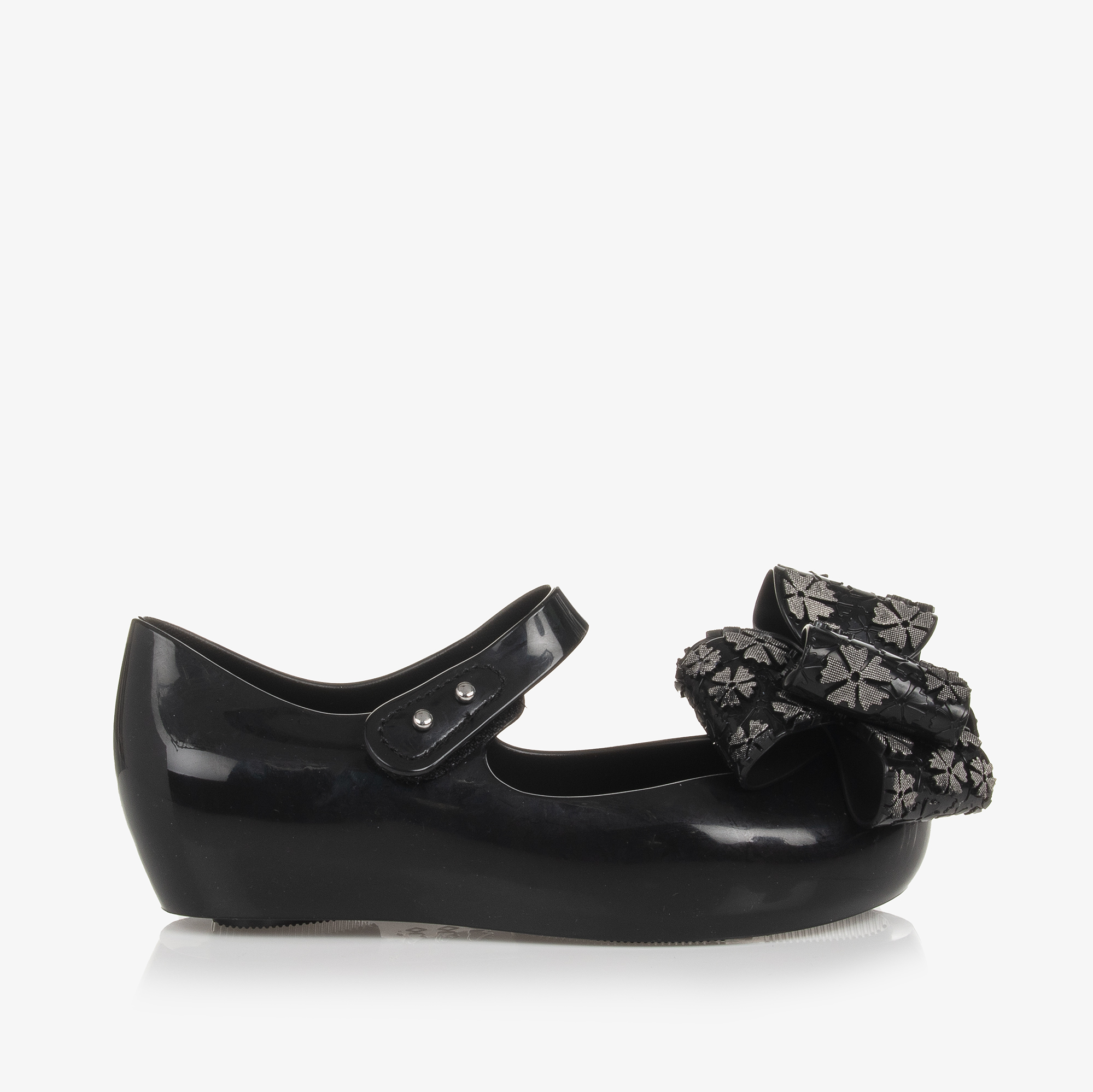 Mini melissa sale black bow shoes