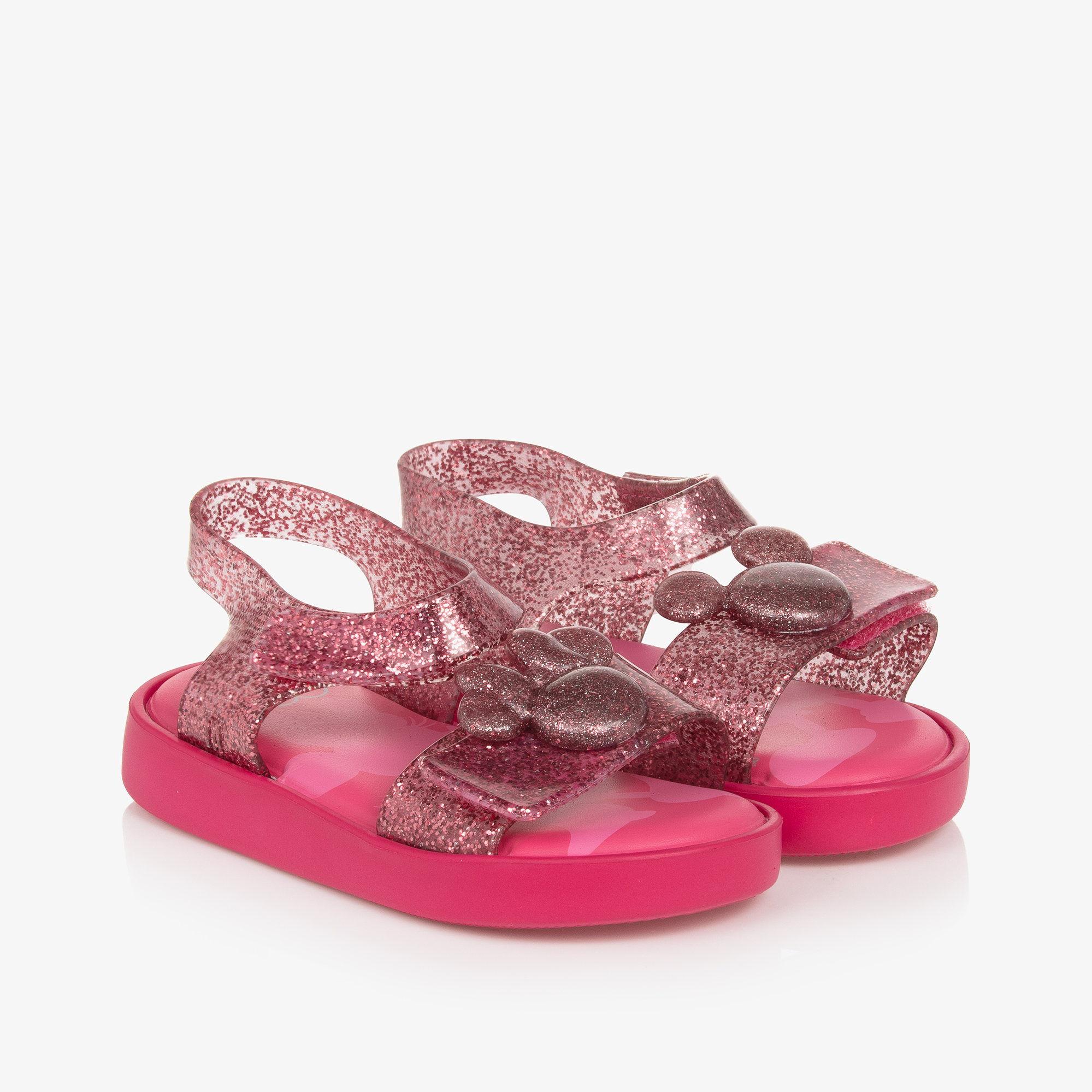 Mini Melissa - Bright Pink Knot Jelly Sandals | Childrensalon