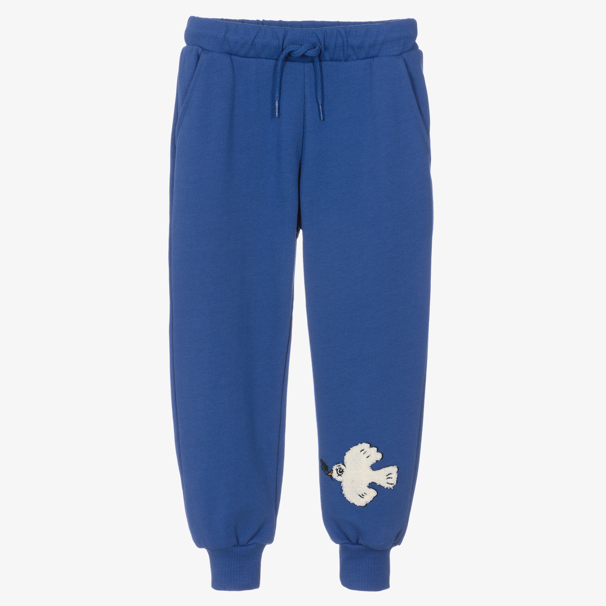 Mini Rodini Bright Blue Cotton Dove Joggers Childrensalon