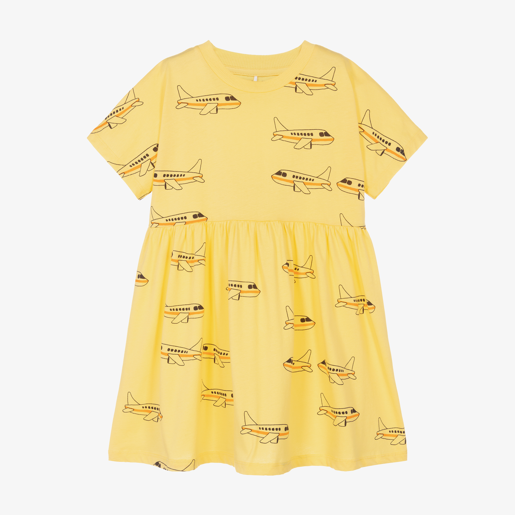 Mini Rodini - Girls Yellow Check Cotton Dress 