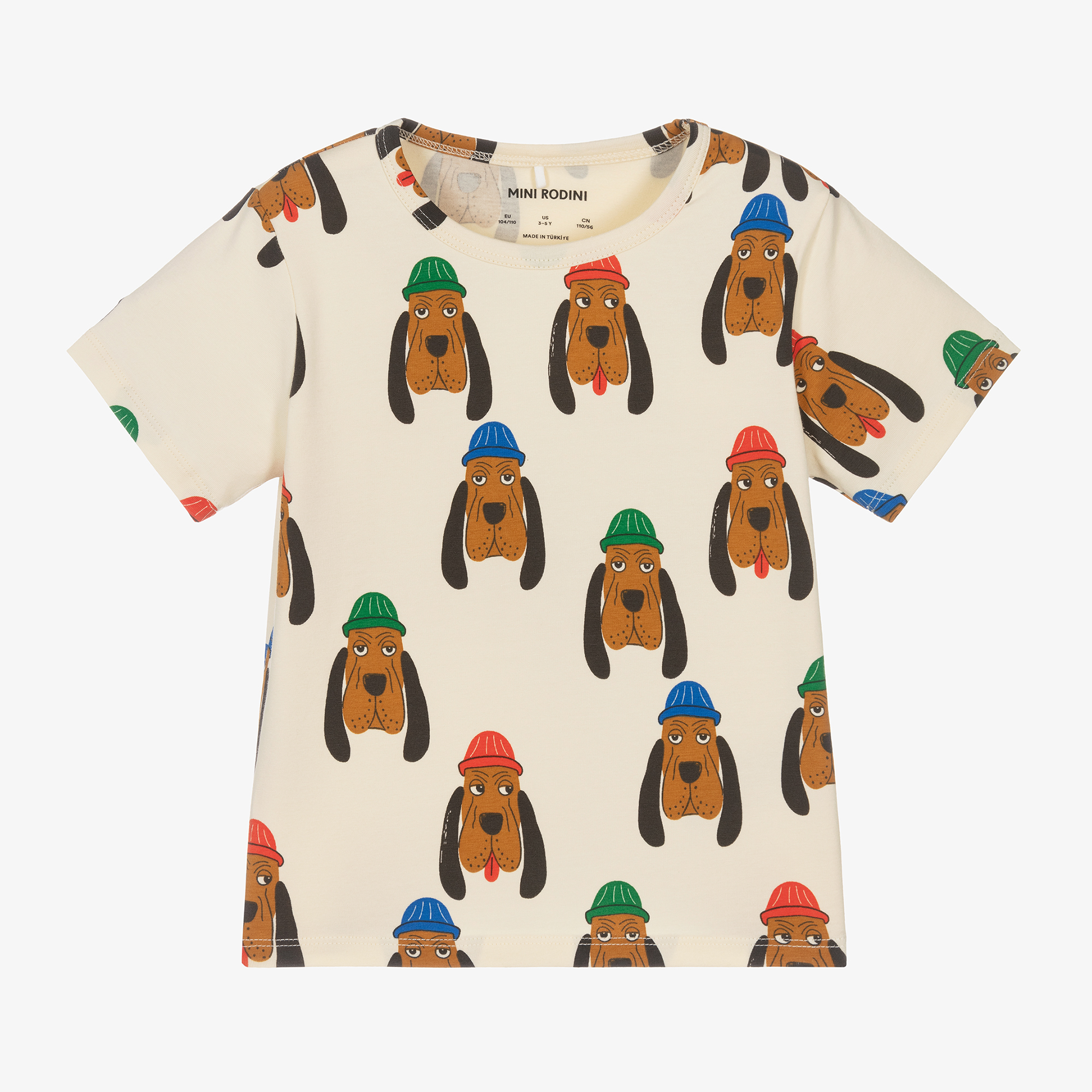 Mini Rodini - Ivory Organic Cotton Hound Dog T-Shirt | Childrensalon