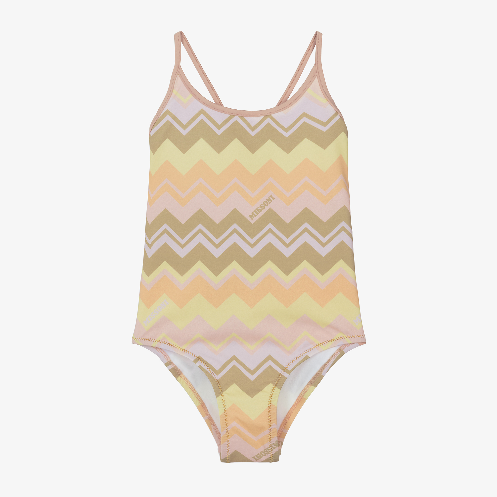 Missoni Girls Yellow Pink Zigzag Swimsuit