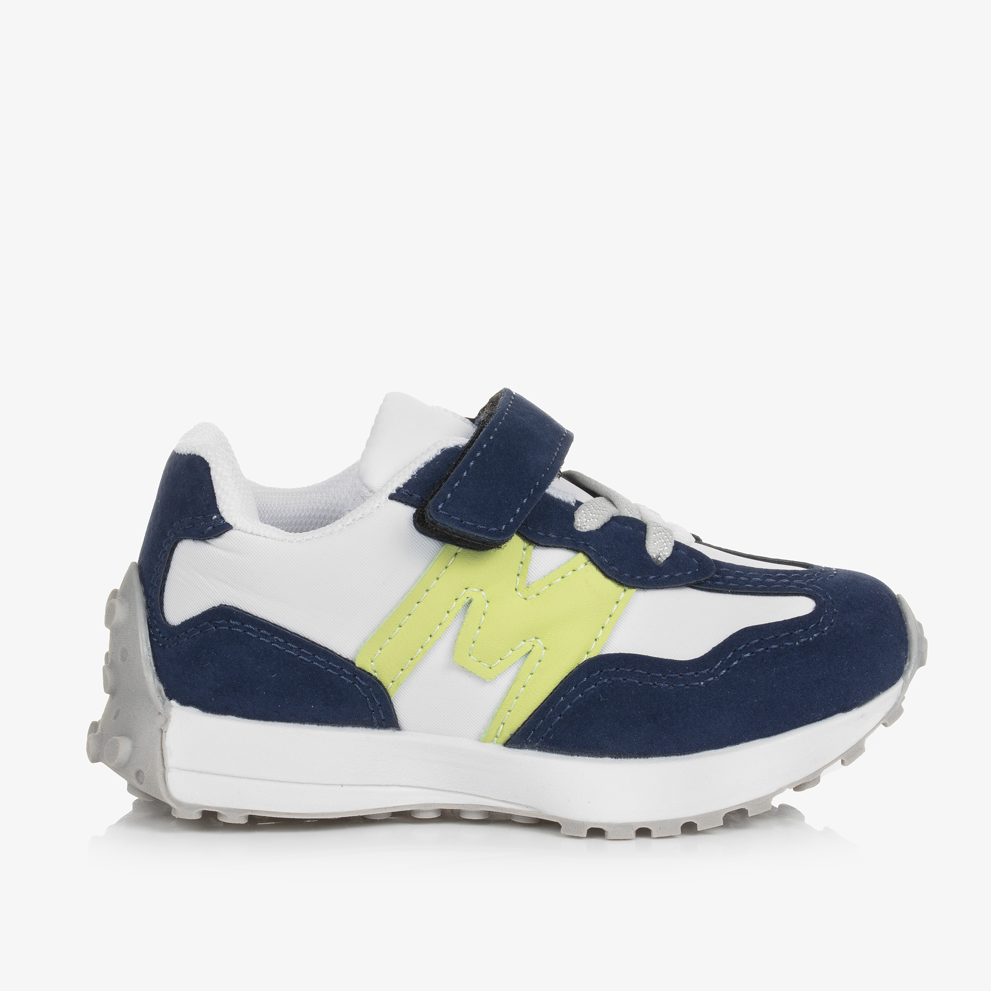 Mitch & Son - White & Blue Leather Trainers | Childrensalon