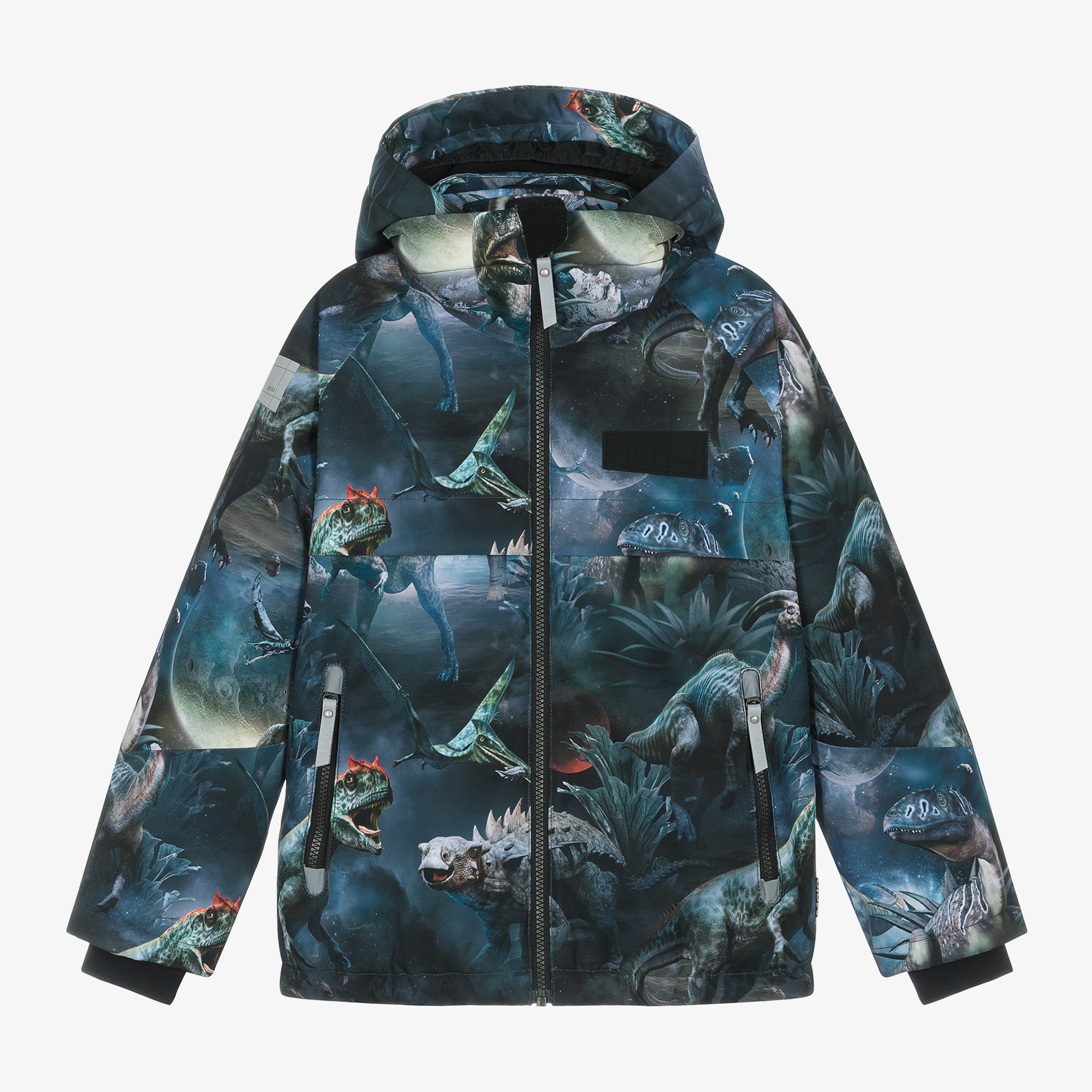 Molo Boys Blue Dinosaur Ski Jacket Childrensalon