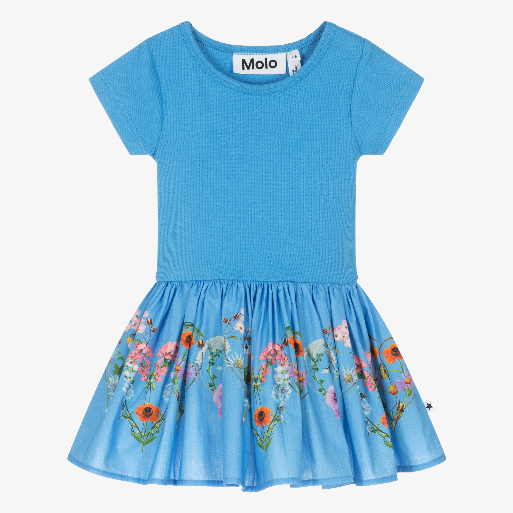 Molo - Teen Girls Blue Organic Cotton Llama Dress | Childrensalon