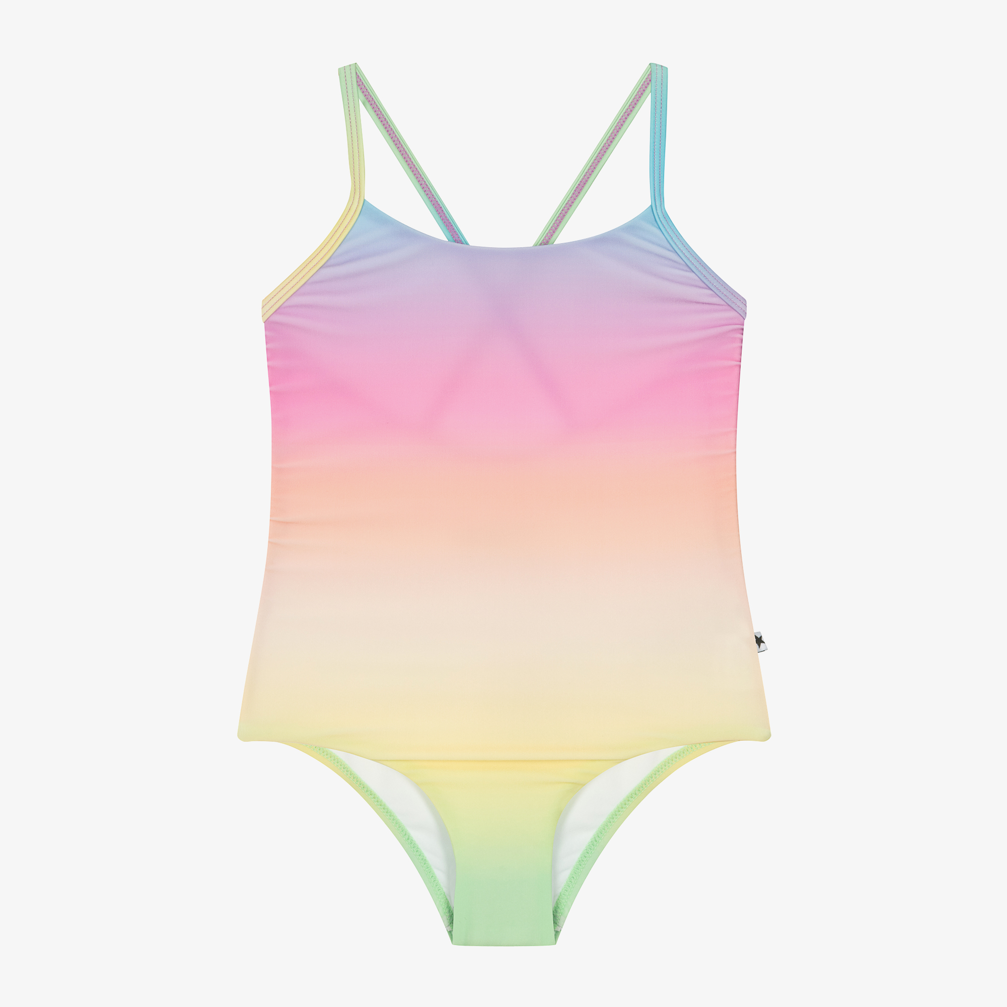 Molo Girls Pink Rainbow Swimsuit UPF50