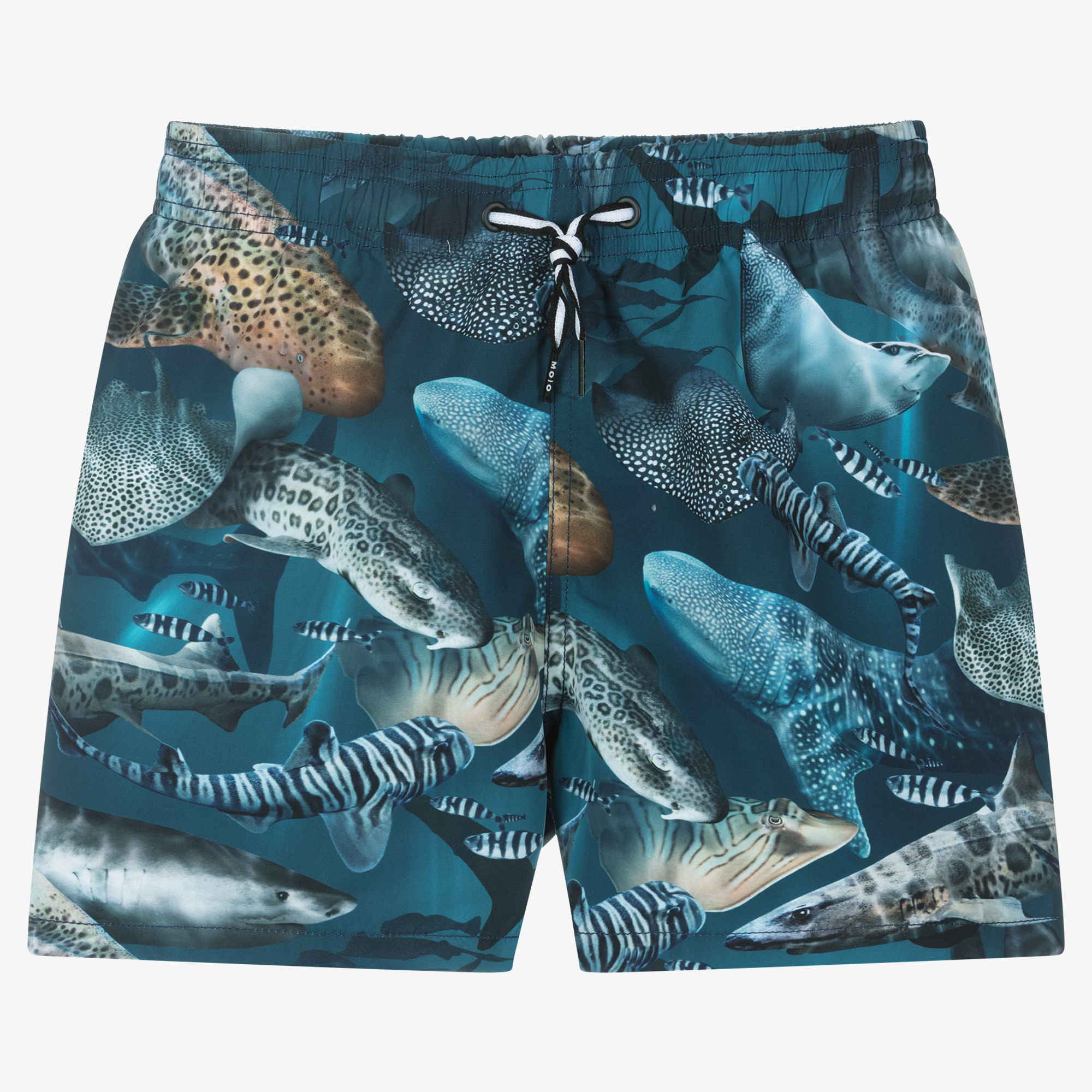 Balmain - Black & White Logo Swim Shorts | Childrensalon