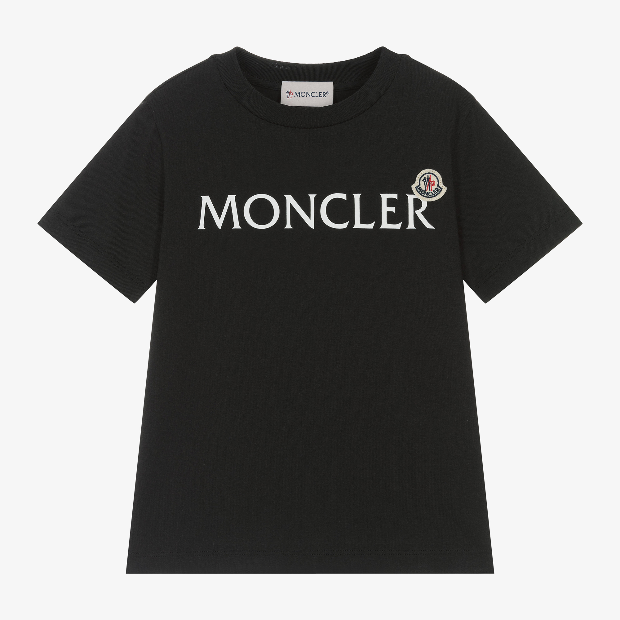 Moncler Enfant - Boys Black Cotton T-Shirt | Childrensalon