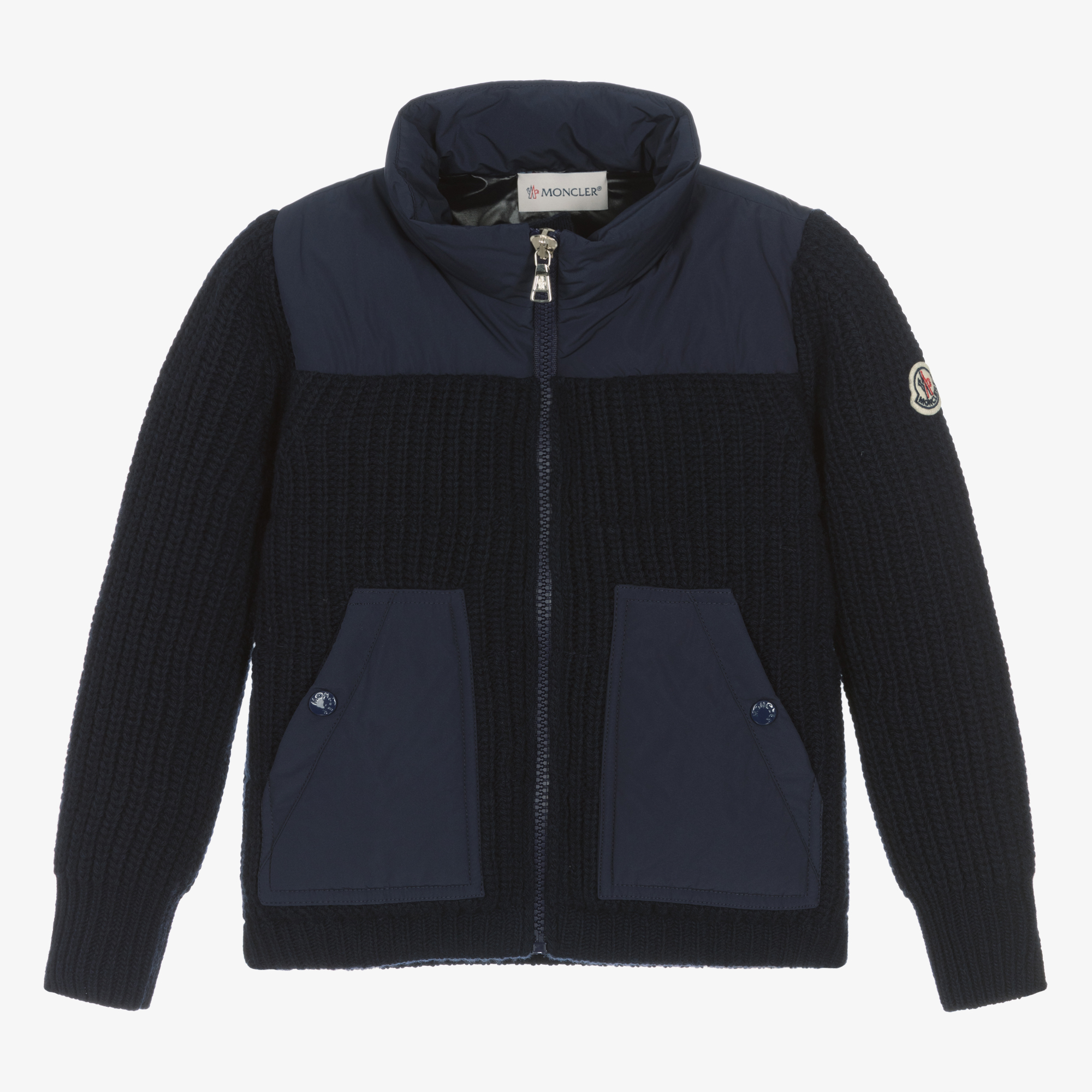 Moncler Enfant - Black Zip-Up Down Padded Top | Childrensalon