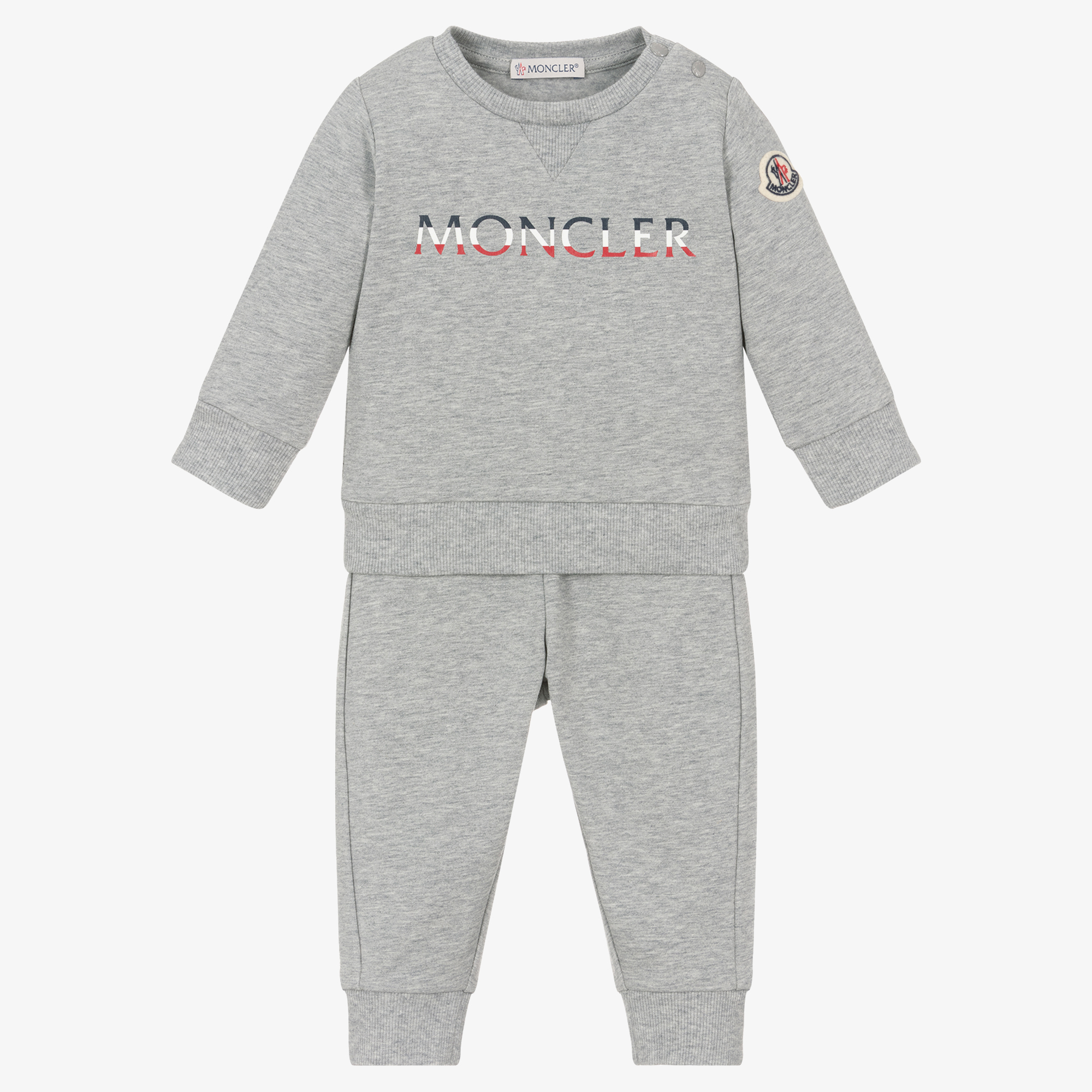 Moncler Enfant Boys Grey Cotton Tracksuit Childrensalon