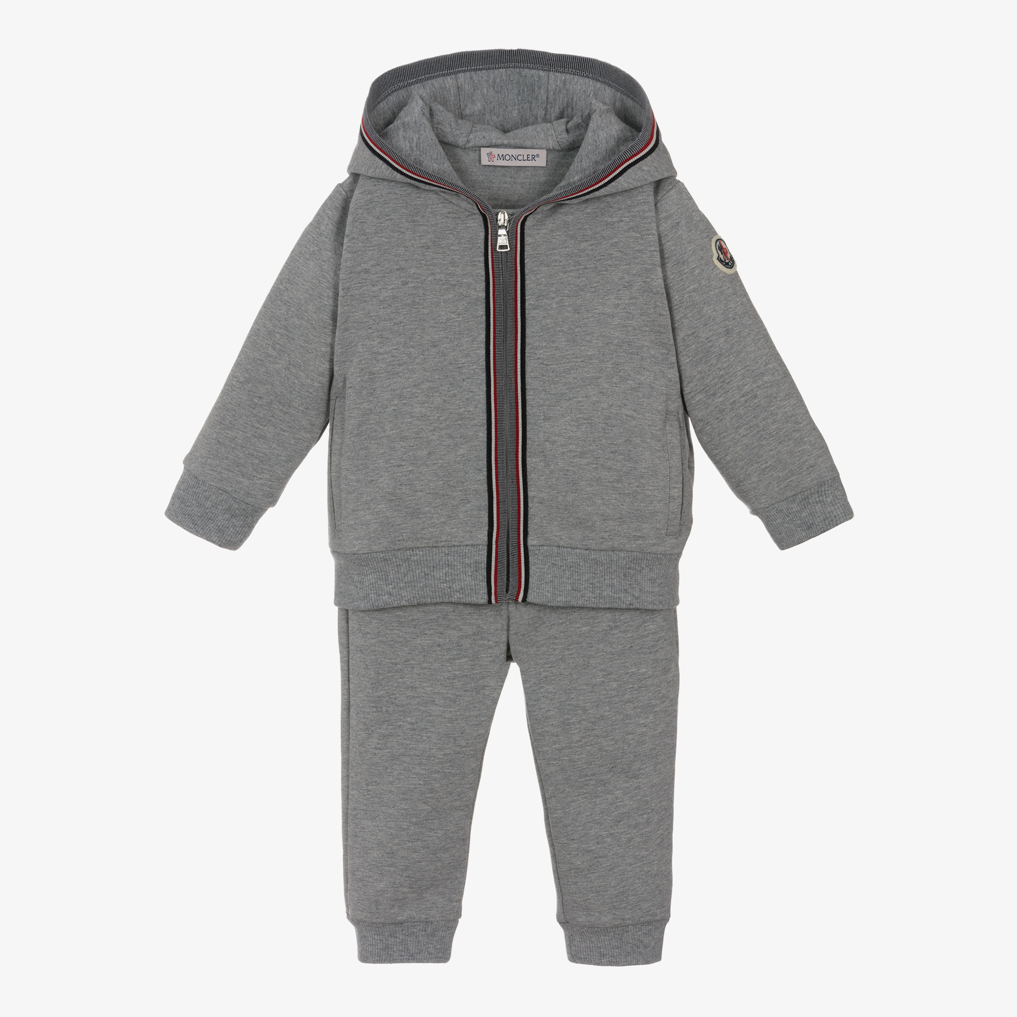 Moncler Enfant Boys Grey Cotton Zip Up Tracksuit Childrensalon