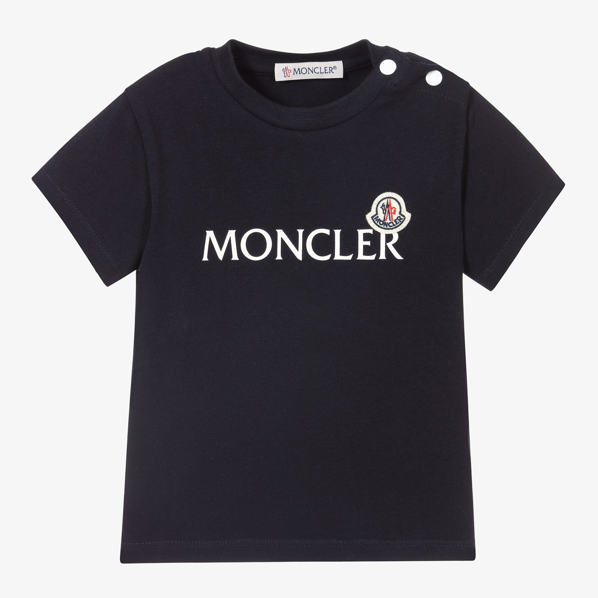 Moncler Enfant Boys Navy Blue Cotton T Shirt