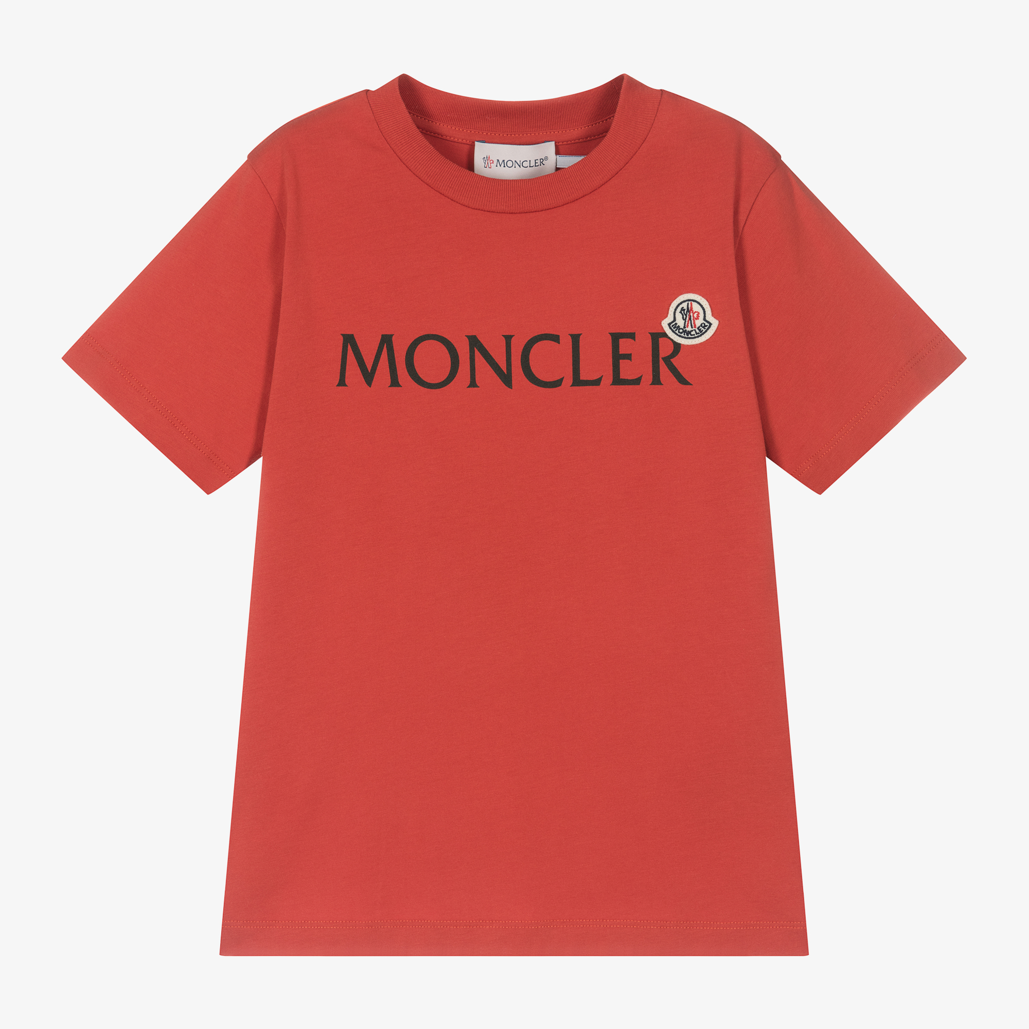 Moncler red t shirt hotsell