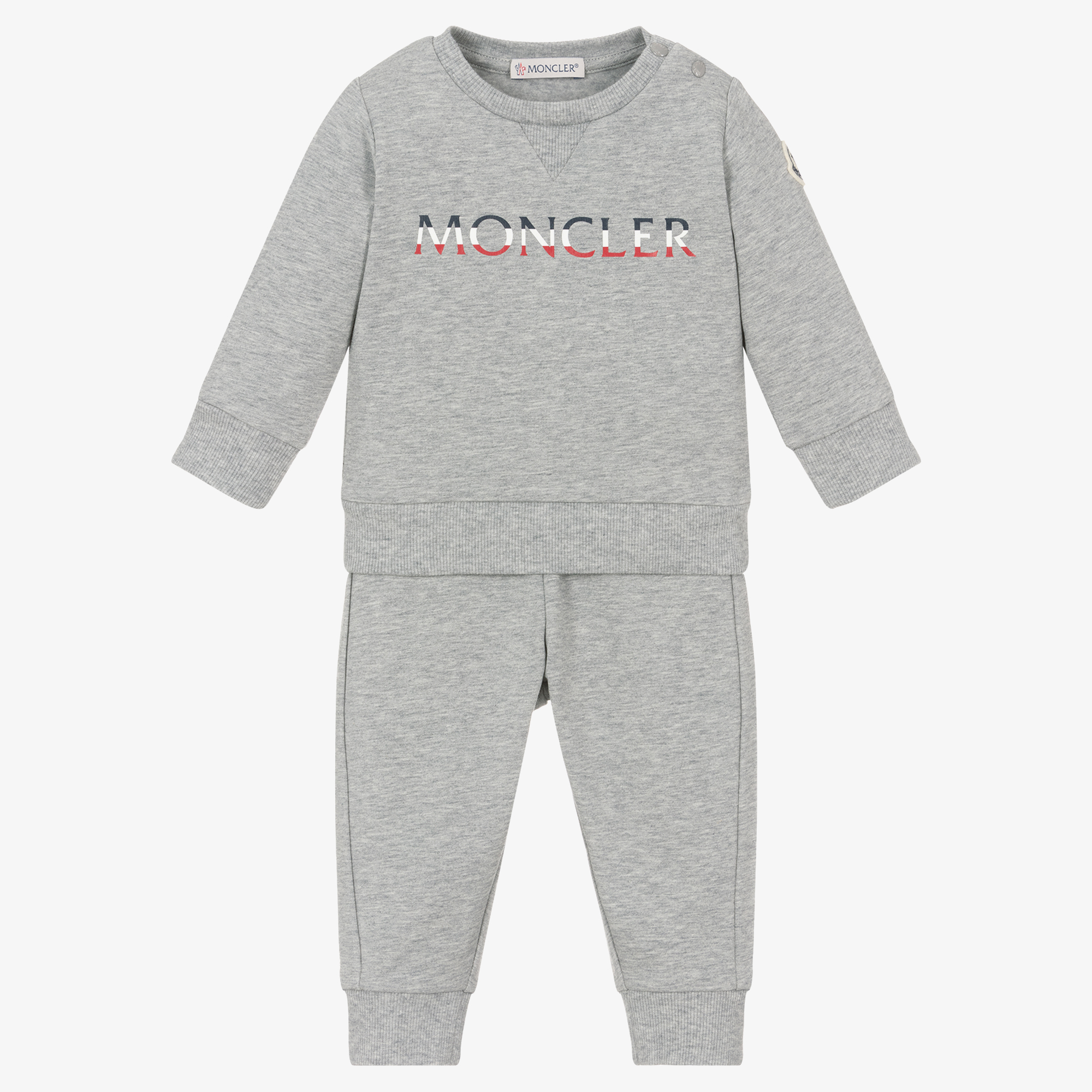 Moncler Enfant Grey Cotton Baby Tracksuit