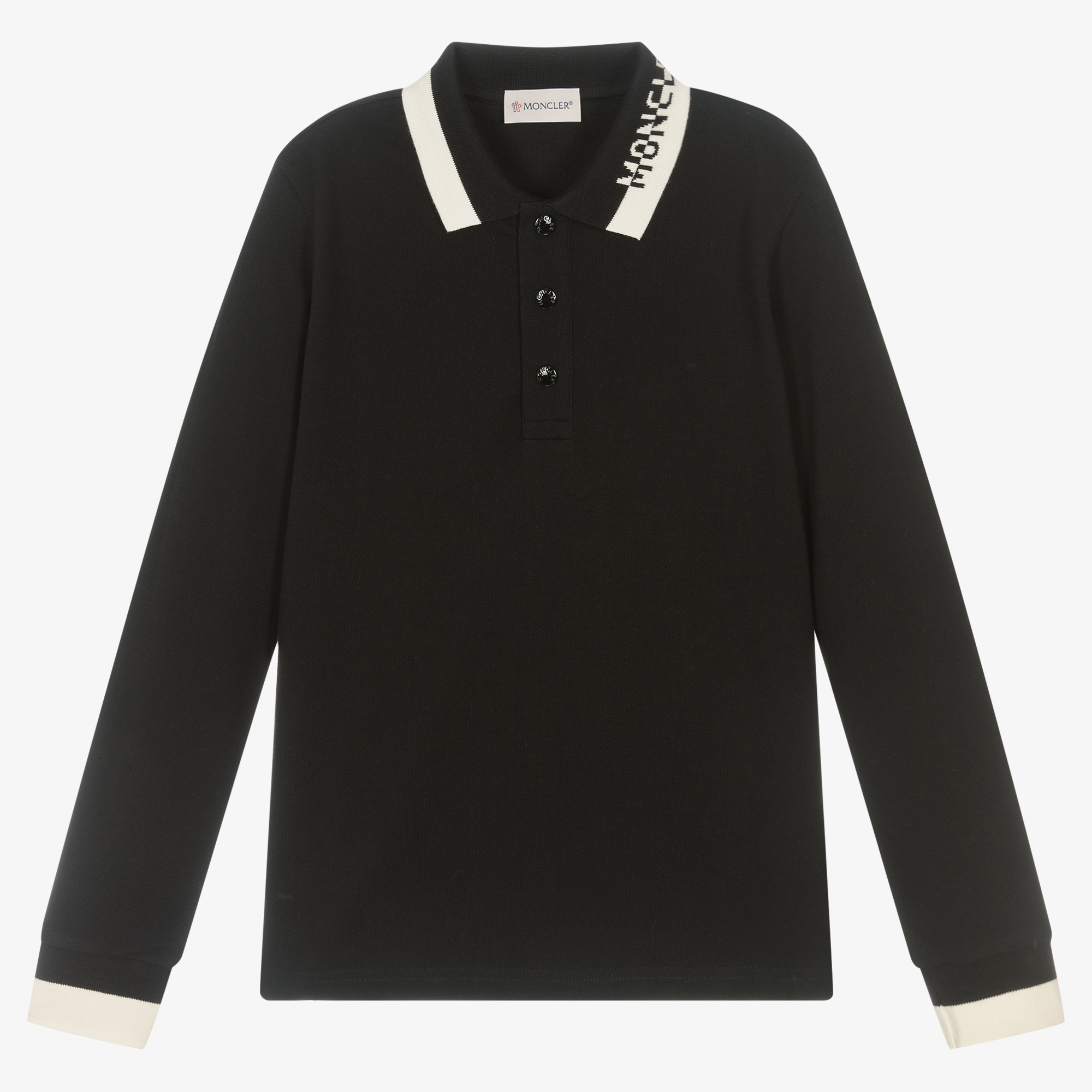 Moncler long sleeve on sale polo black