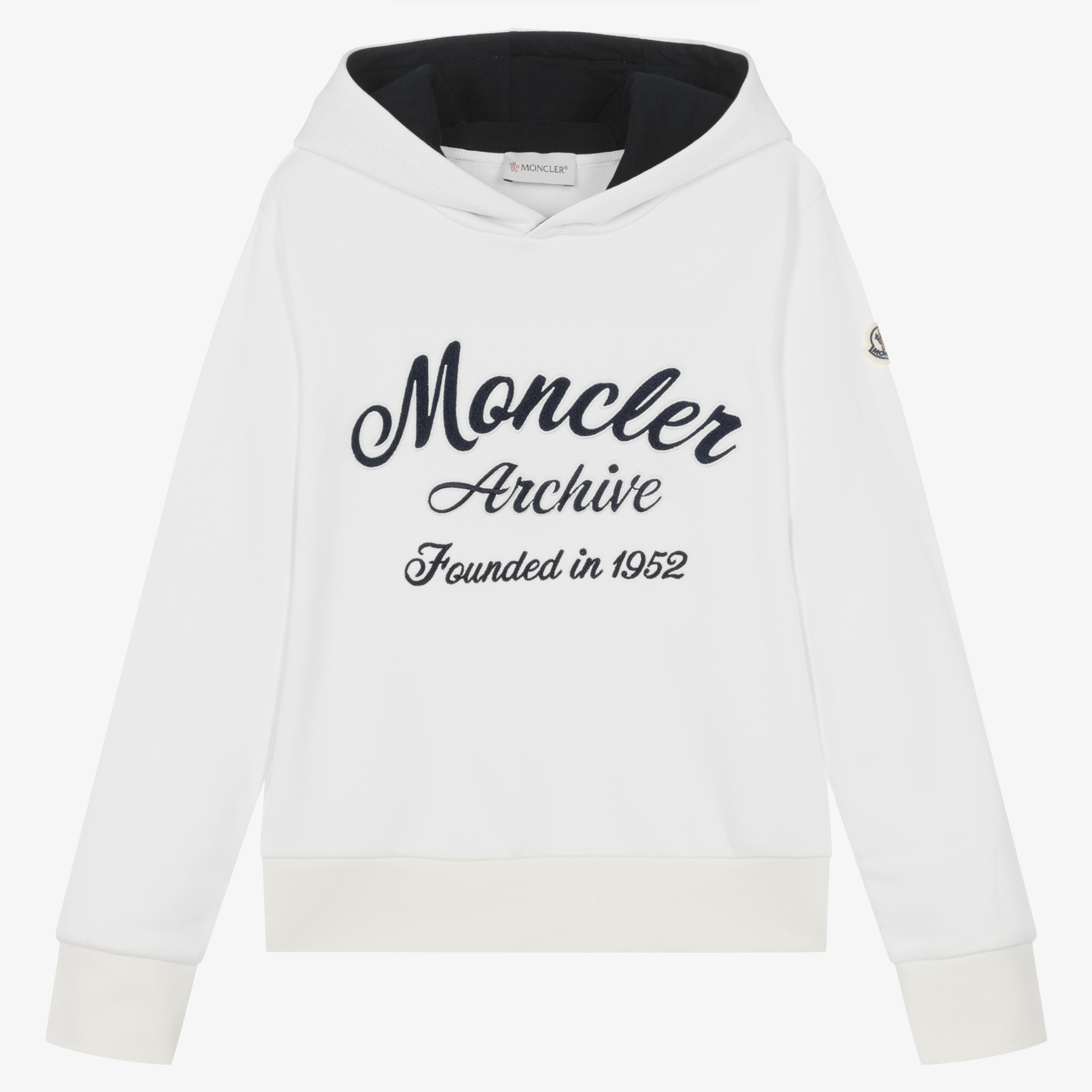 Moncler Enfant Teen Boys Ivory Archive Cotton Hoodie Childrensalon