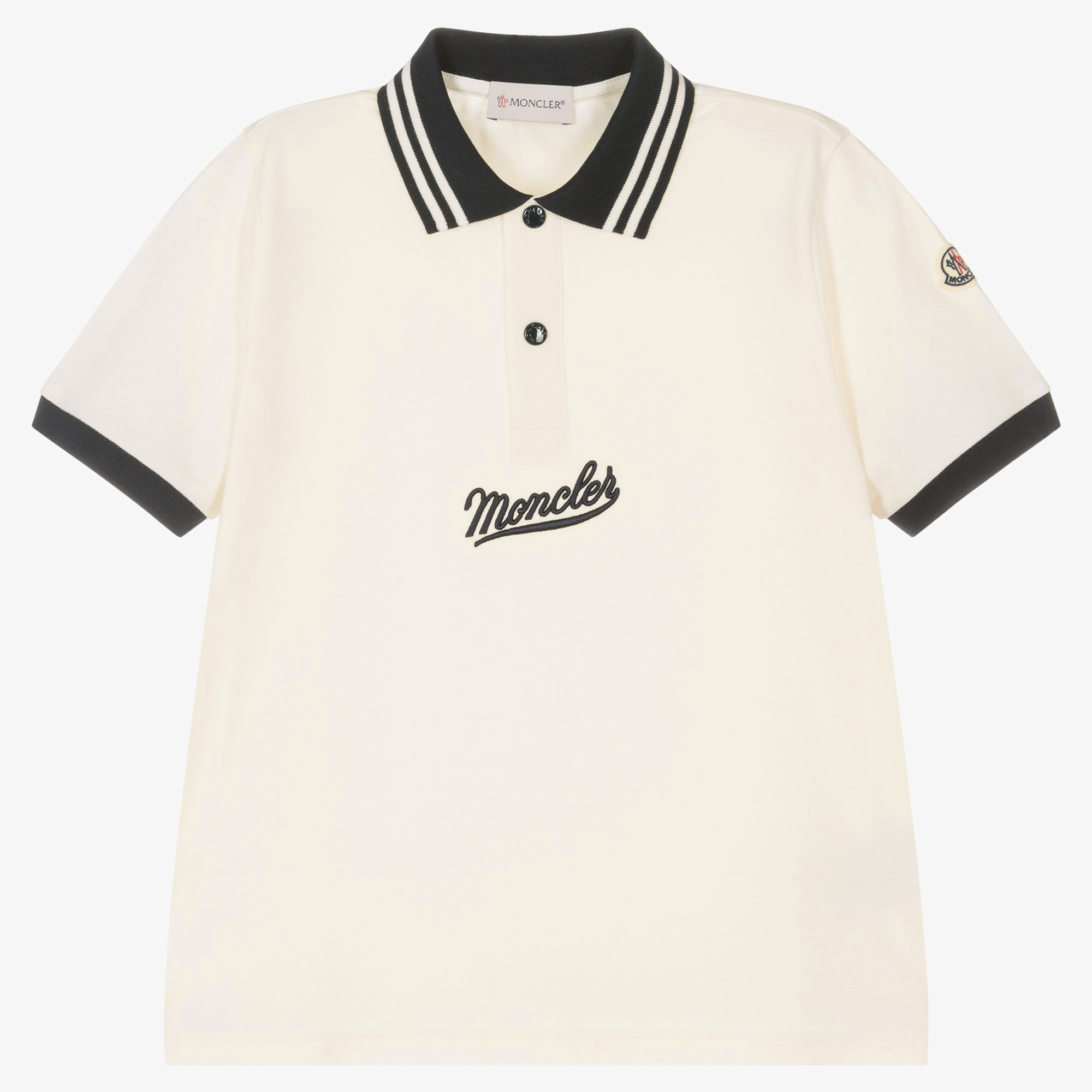 Moncler Enfant Teen Boys Ivory Polo Shirt