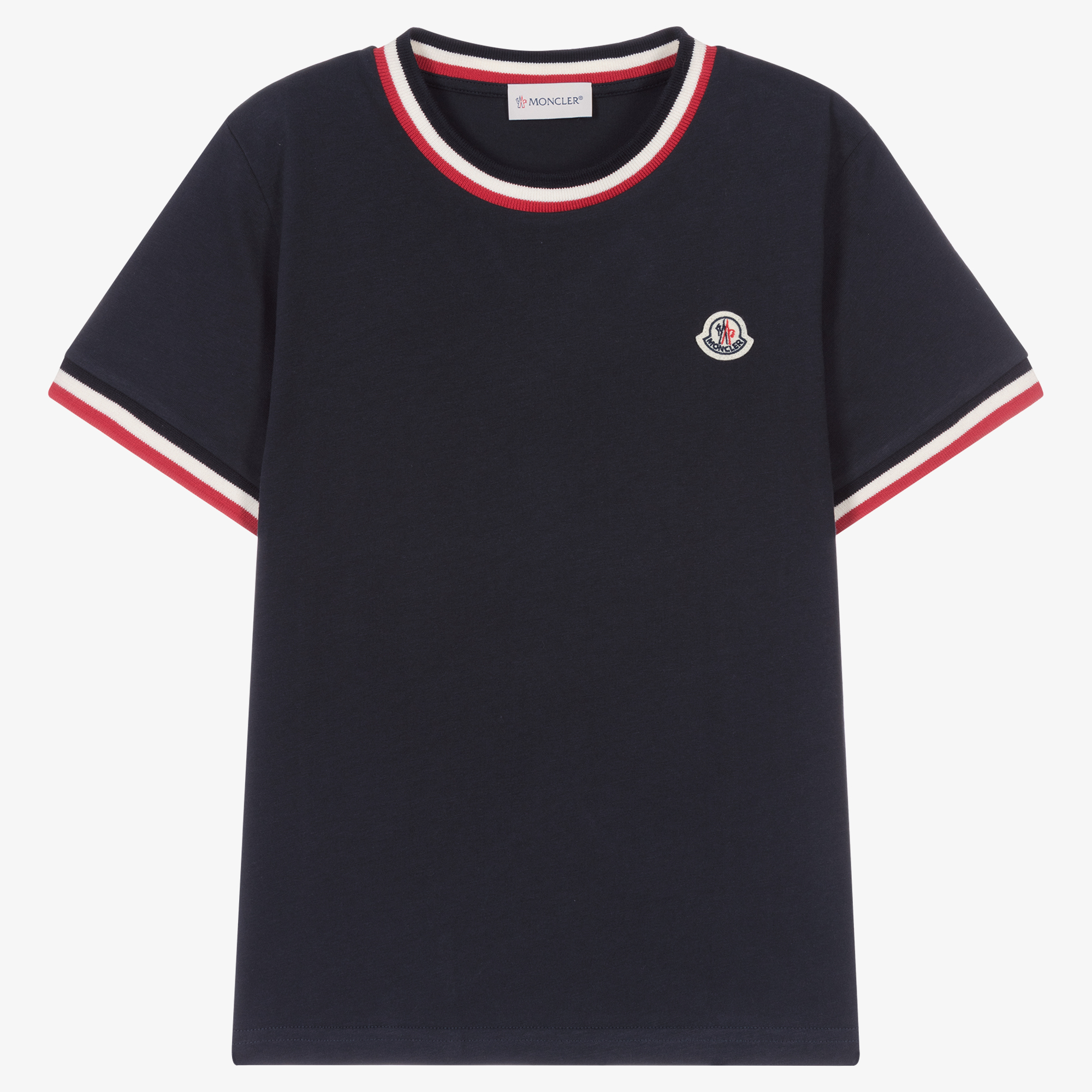 Moncler Enfant - Teen Boys Navy Blue Cotton T-Shirt | Childrensalon