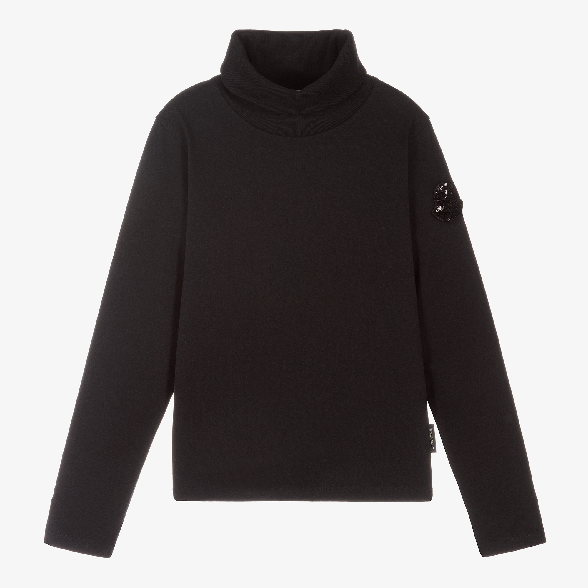 Moncler Enfant Teen Girls Black Rollneck Top