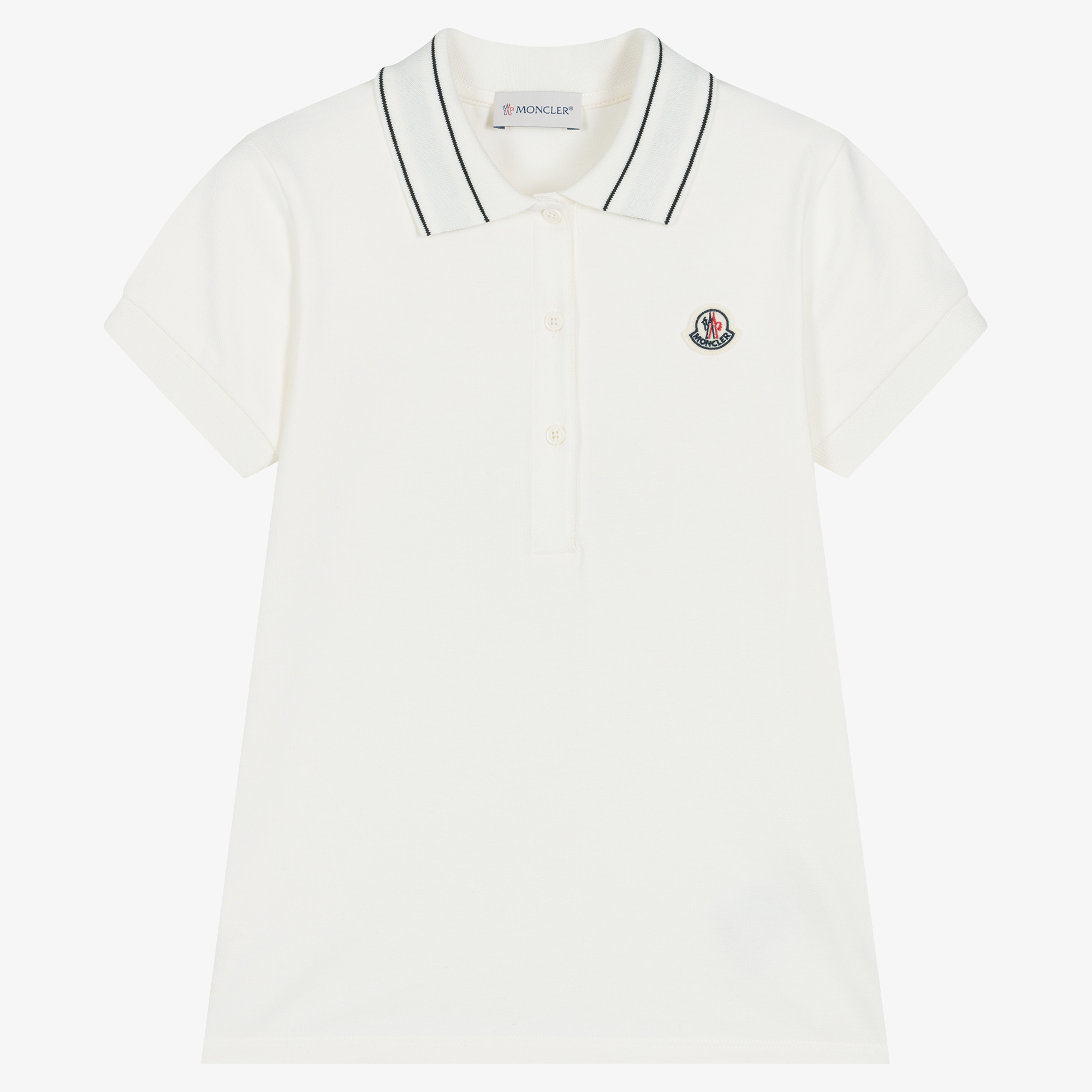 Moncler Enfant - Boys Grey Logo Polo Shirt | Childrensalon