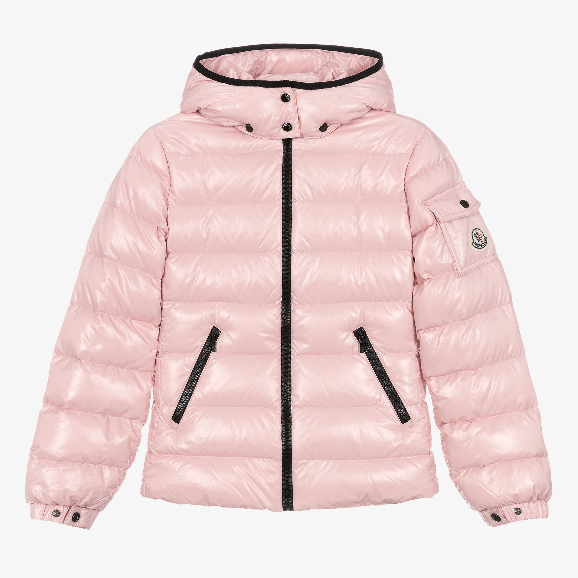 Moncler Enfant - Girls Pink Down Padded Jacket | Childrensalon