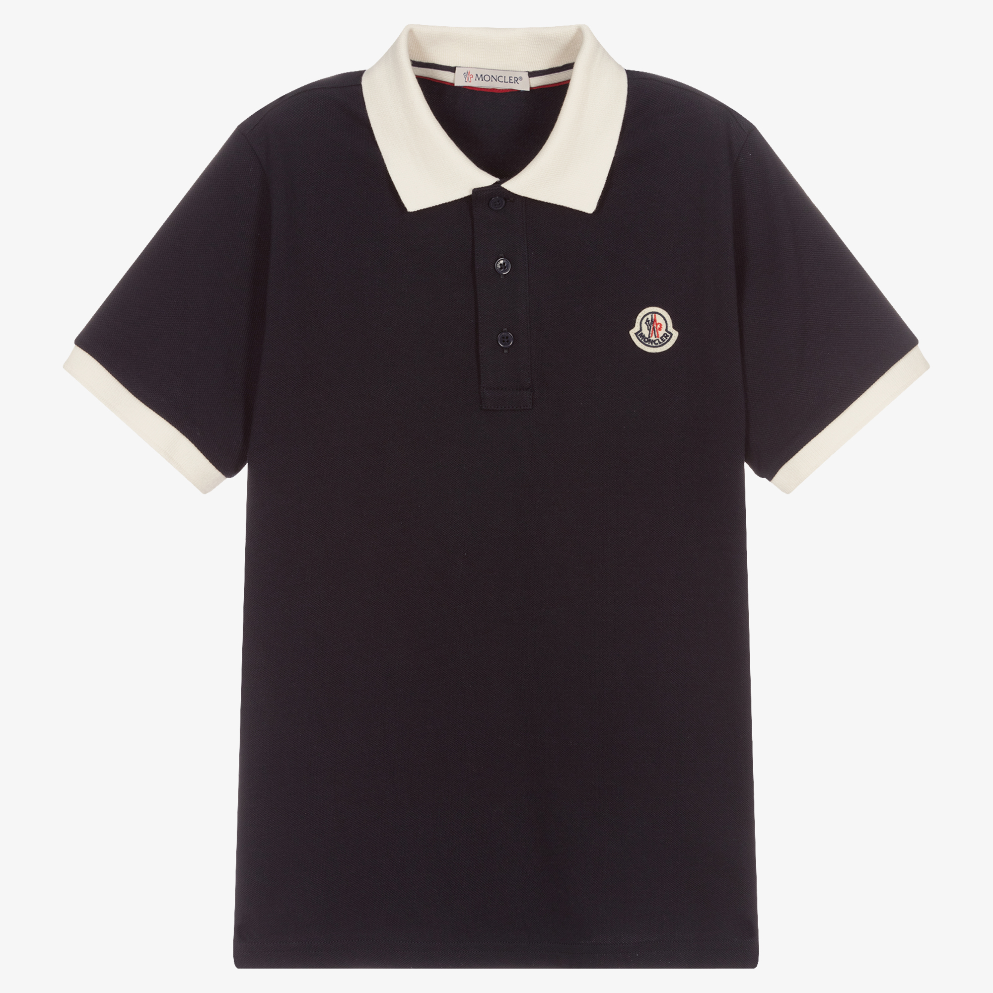 Moncler Enfant - Blue Cotton Logo Polo Shirt | Childrensalon