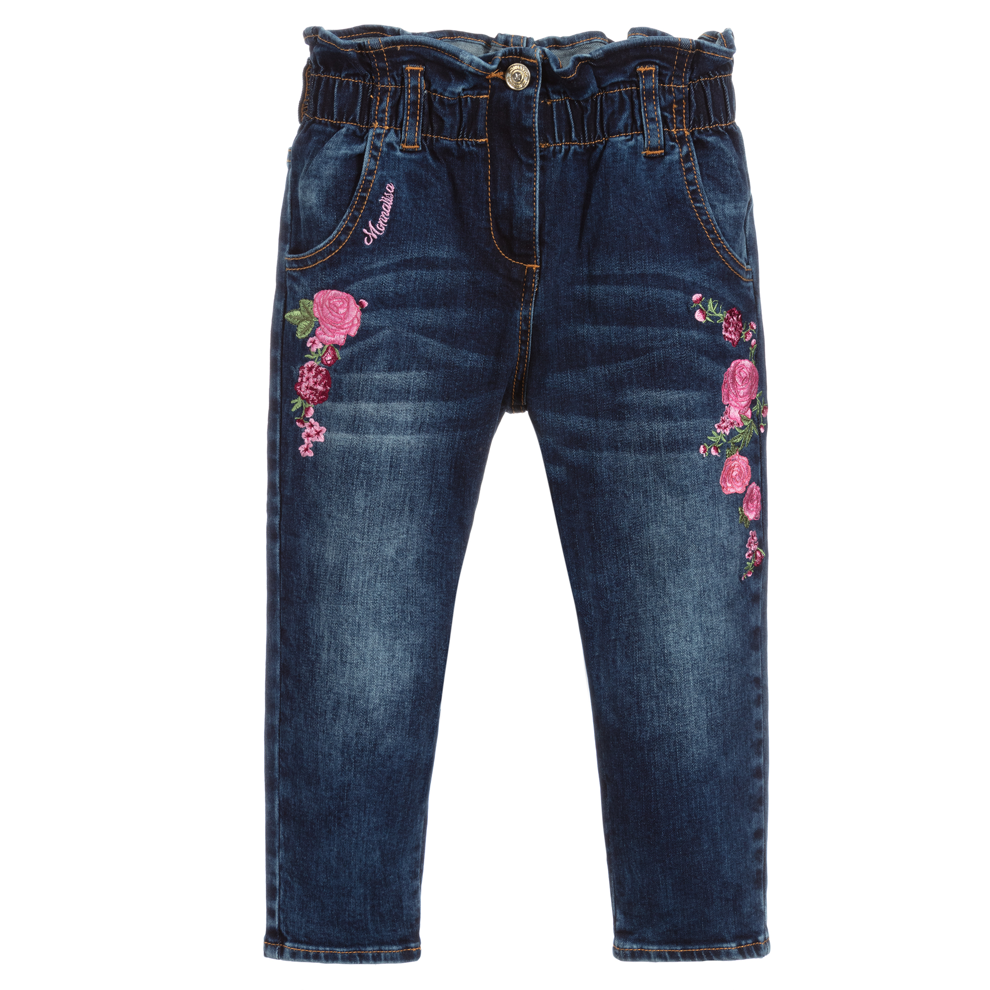 Monnalisa - Girls Blue Denim Jeans | Childrensalon
