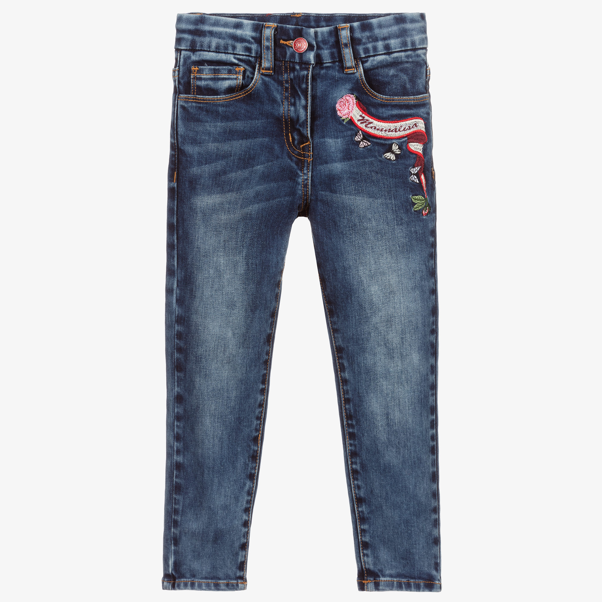 Monnalisa - Girls Black Denim Jeans | Childrensalon