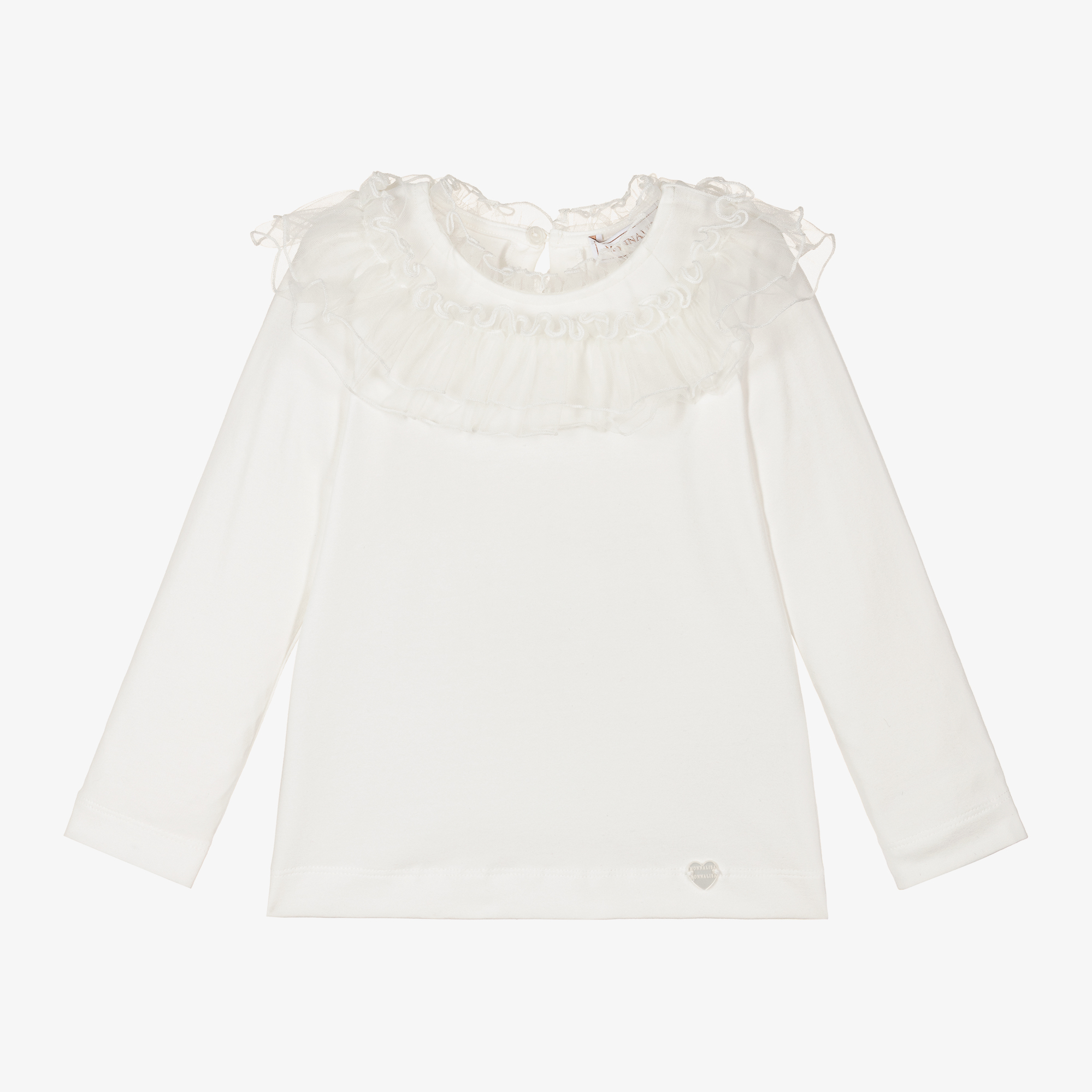 Monnalisa - Girls Ivory Floral Bunny Top | Childrensalon