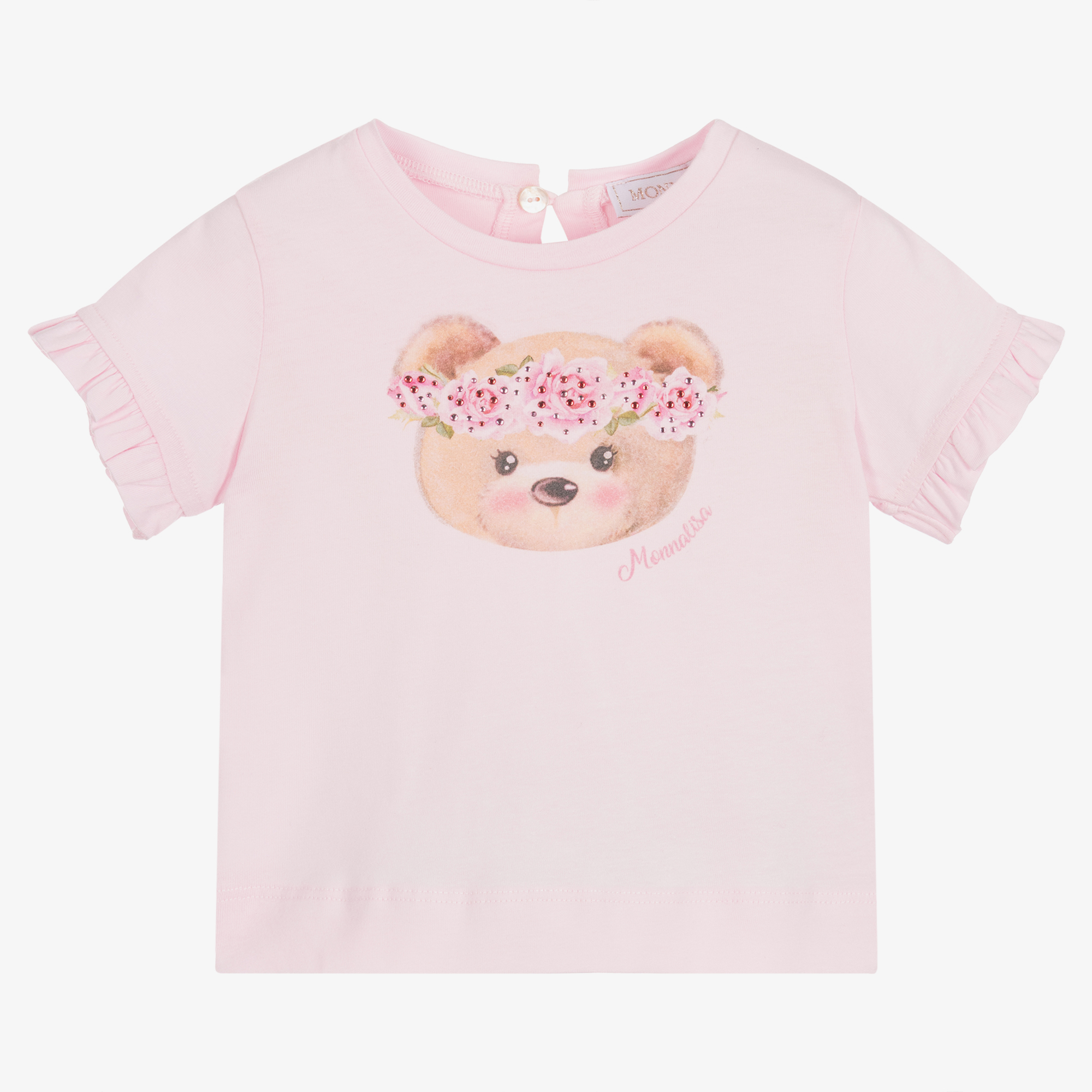 Monnalisa - Girls White Cotton T-Shirt | Childrensalon