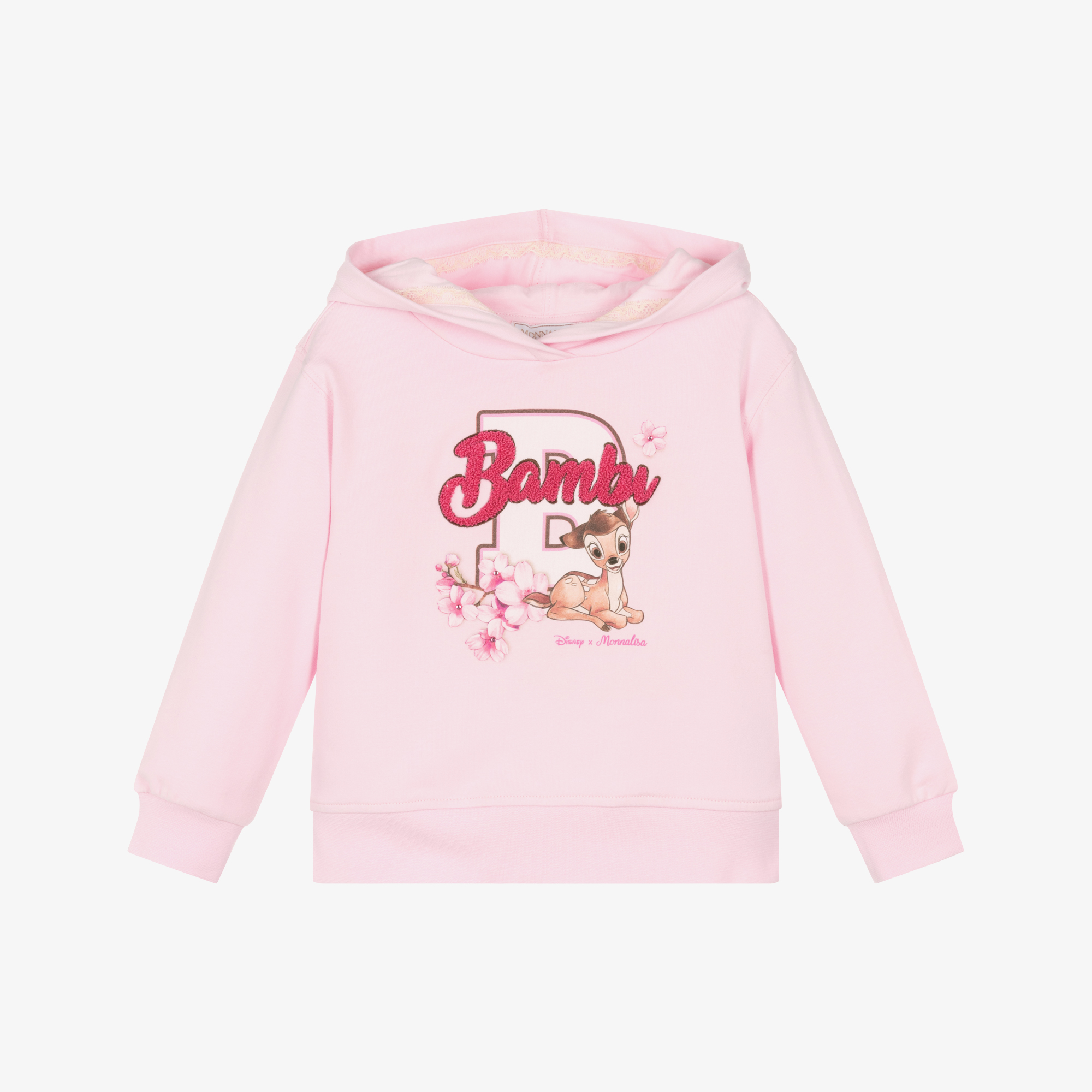 Monnalisa Girls Pink Disney Cotton Hoodie