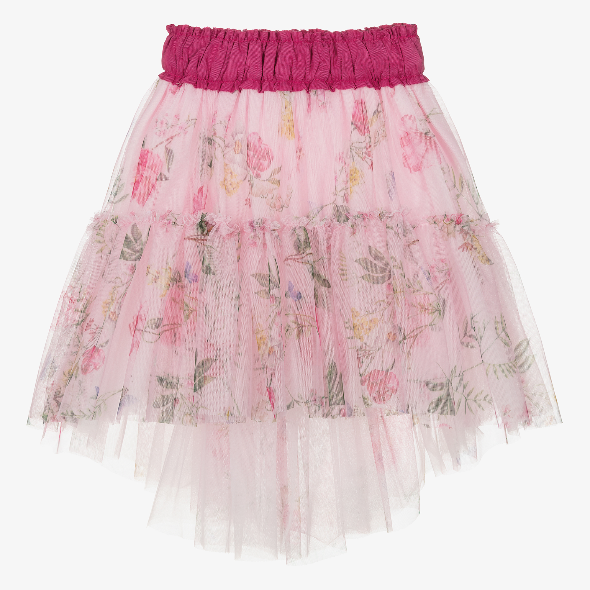 Pink tulle floral outlet skirt