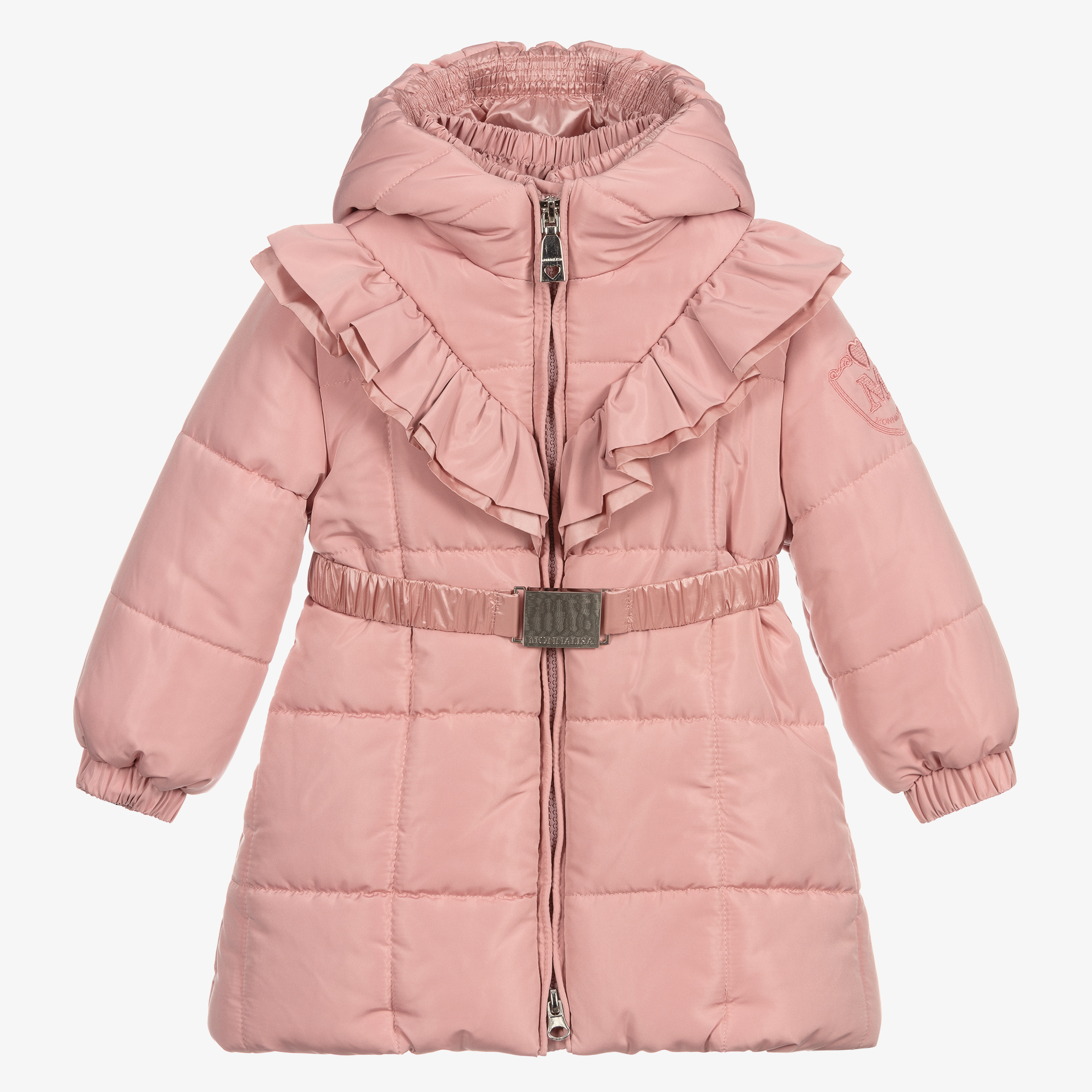 pink hooded puffer jacket