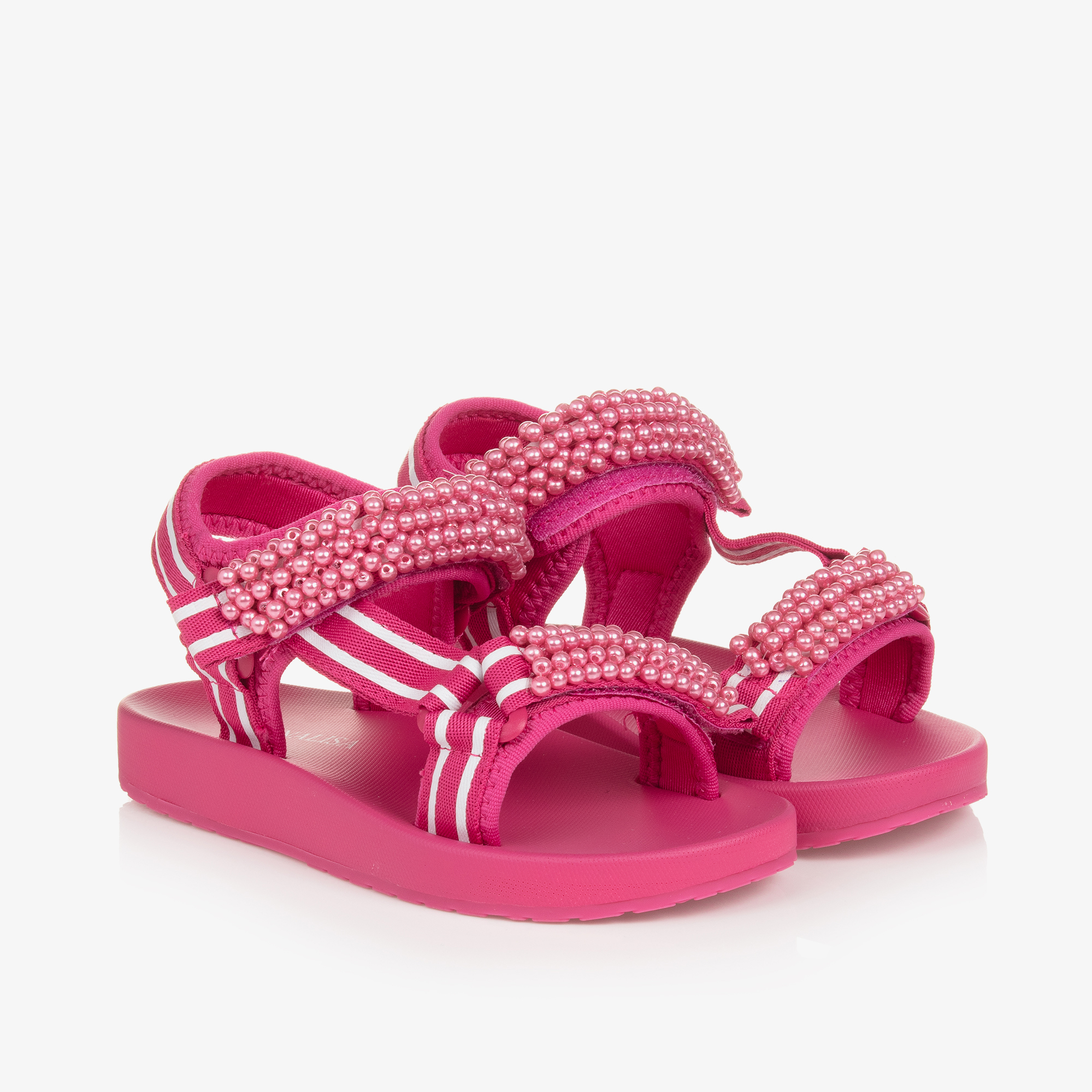 Monnalisa Girls Pink Pearl Sandals Childrensalon