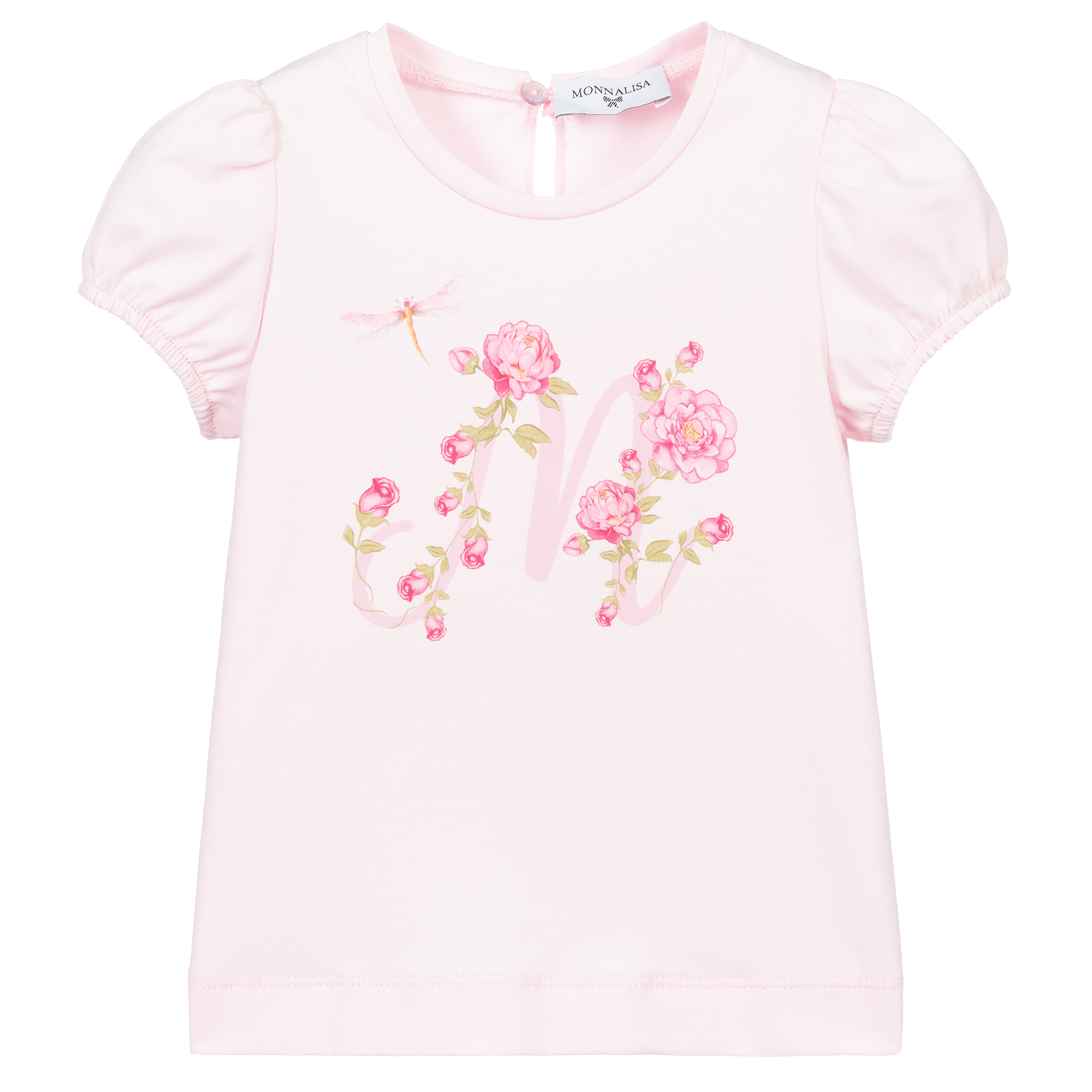 Monnalisa - Girls Ivory Logo T-Shirt | Childrensalon