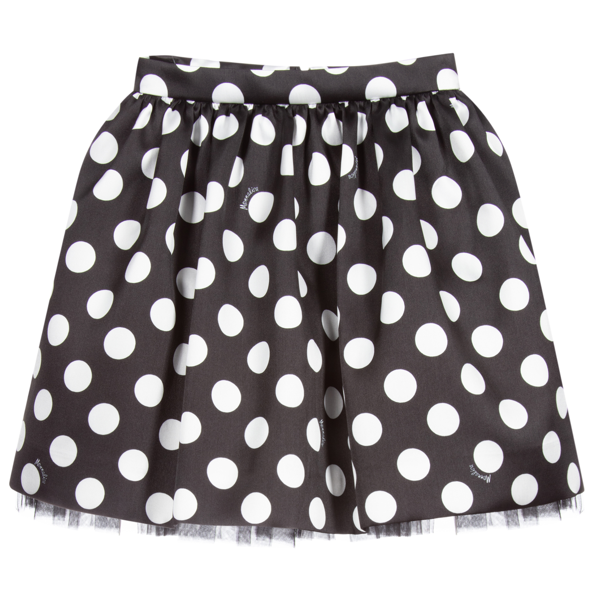 polka dot skirt white and black