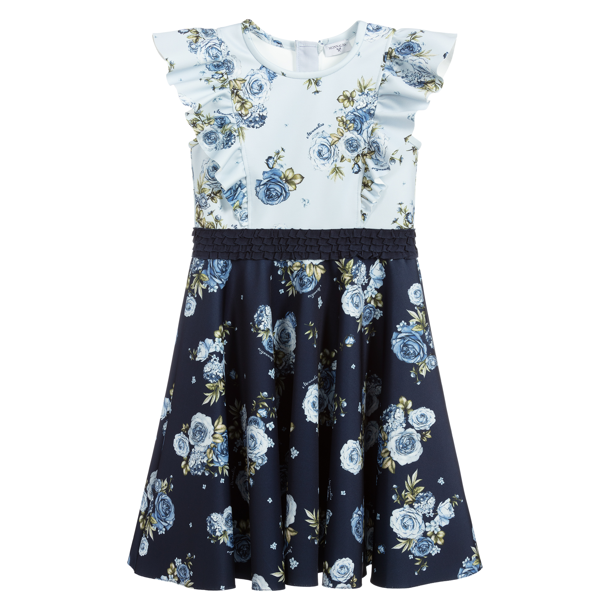 blue floral toddler dress